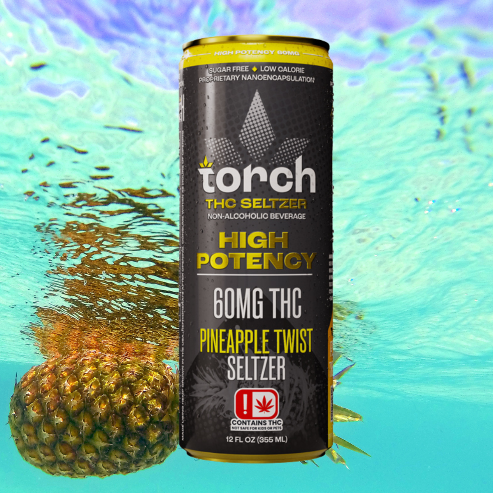 Torch Torch High Potency 60mg THC Seltzer Pineapple Twist