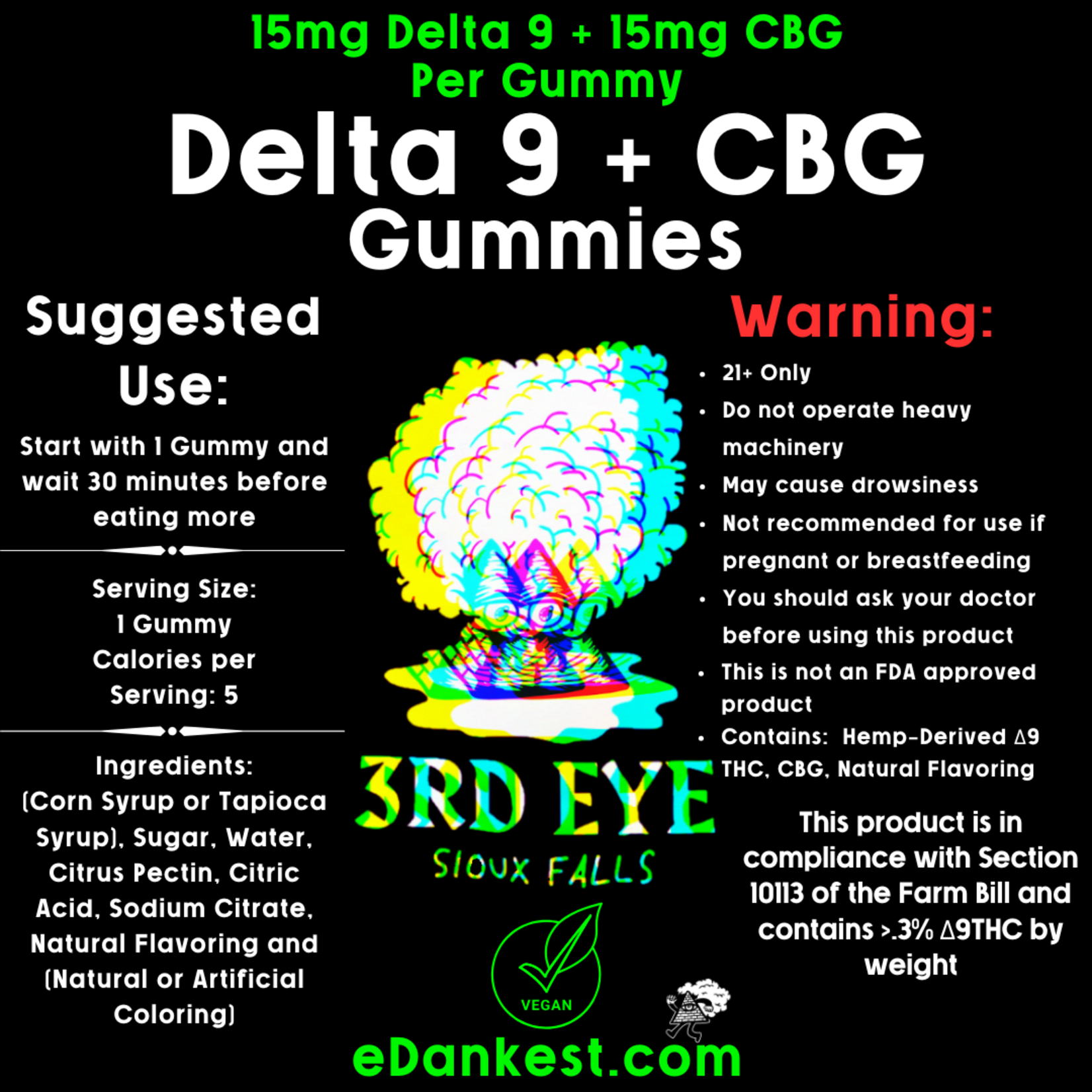 3rd Eye 3rd Eye Delta 9 + CBG Gummies - Peach