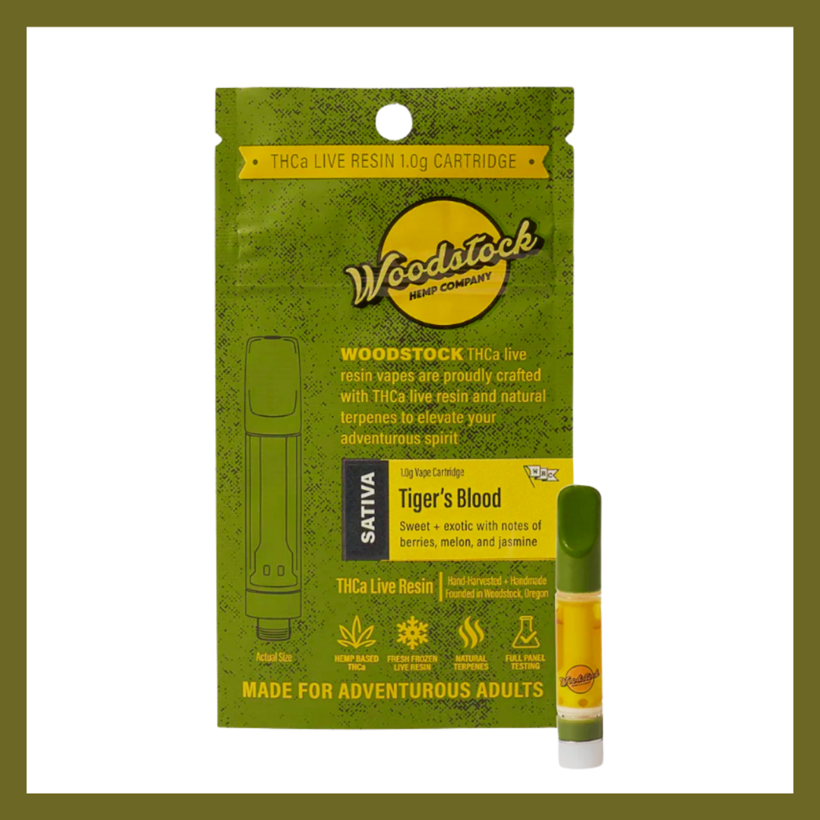 Woodstock Hemp Company Wildwood THCA  Live Resin Cart (1g) Tigers Blood