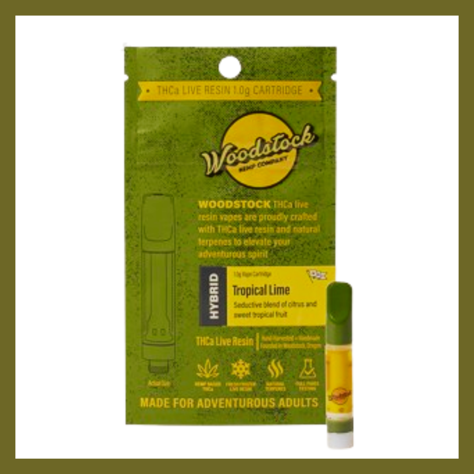 Woodstock Hemp Company Wildwood THCA  Live Resin Cart (1g) Tropical Lime