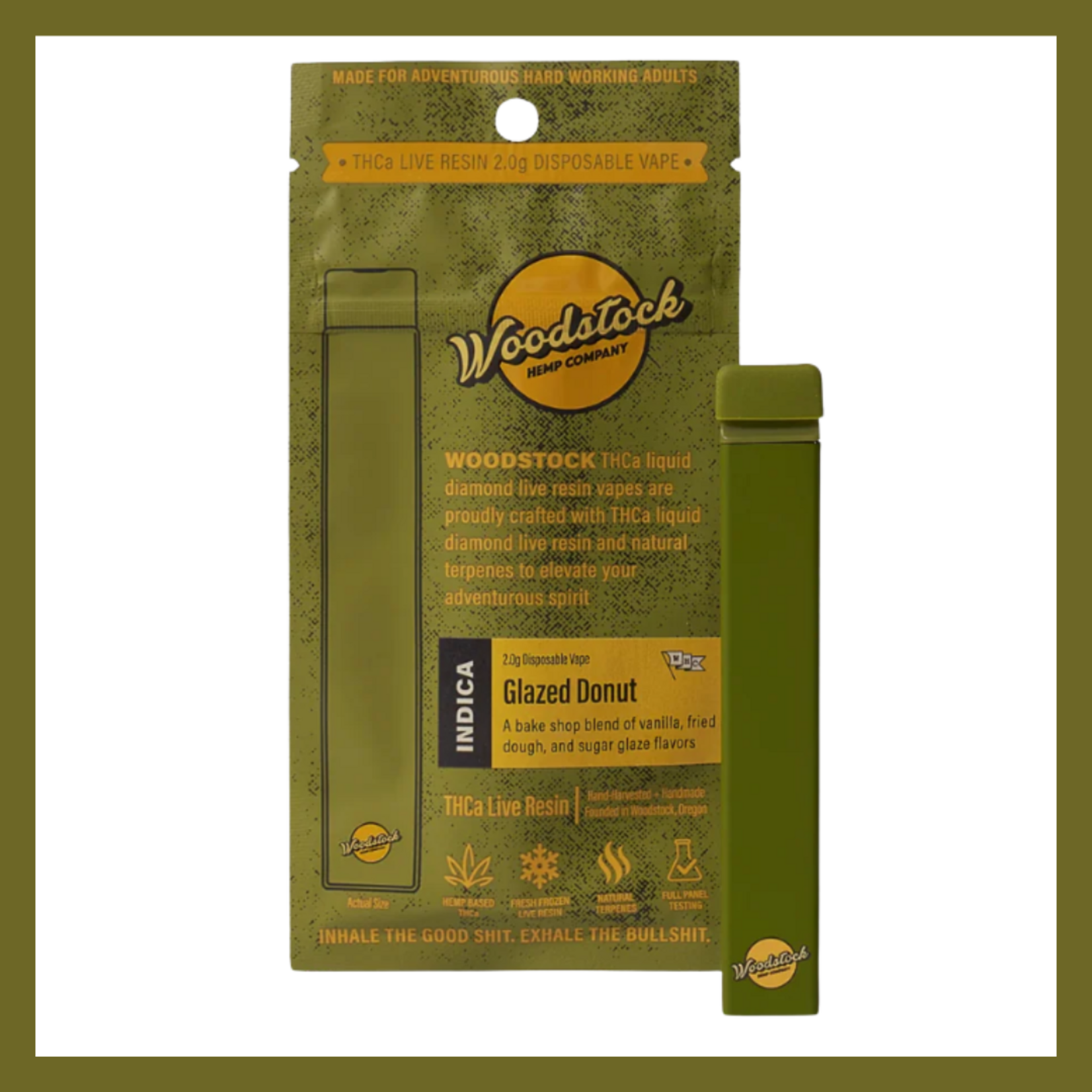Woodstock Hemp Company Wildwood THCA Disposable (2 Gram) - Glazed Donut