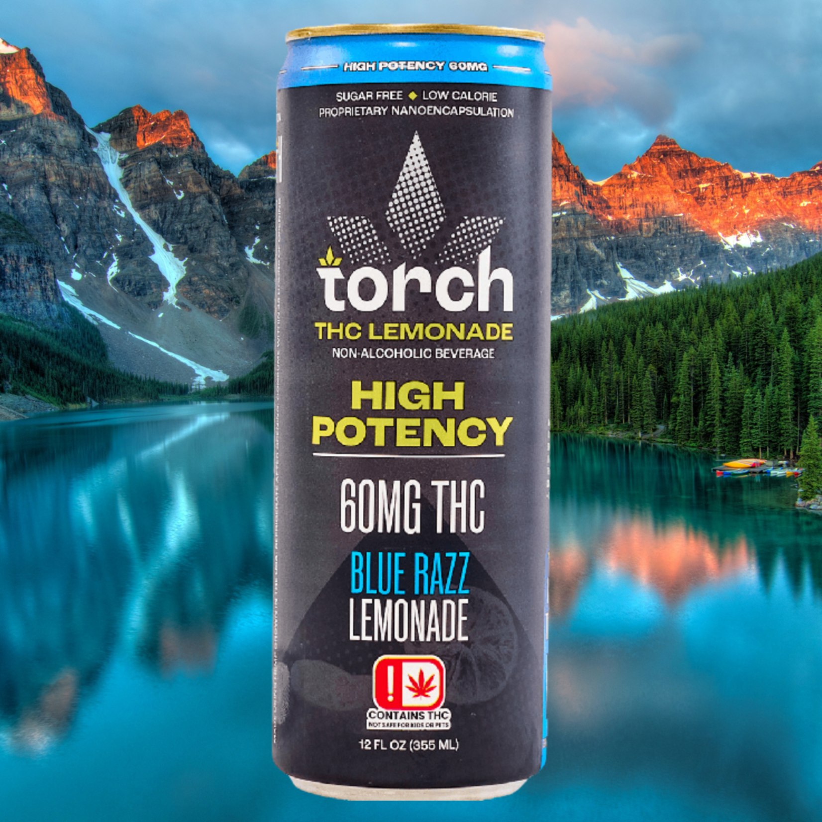 Torch Torch High Potency 60mg THC Seltzer Blue Razz Lemonade