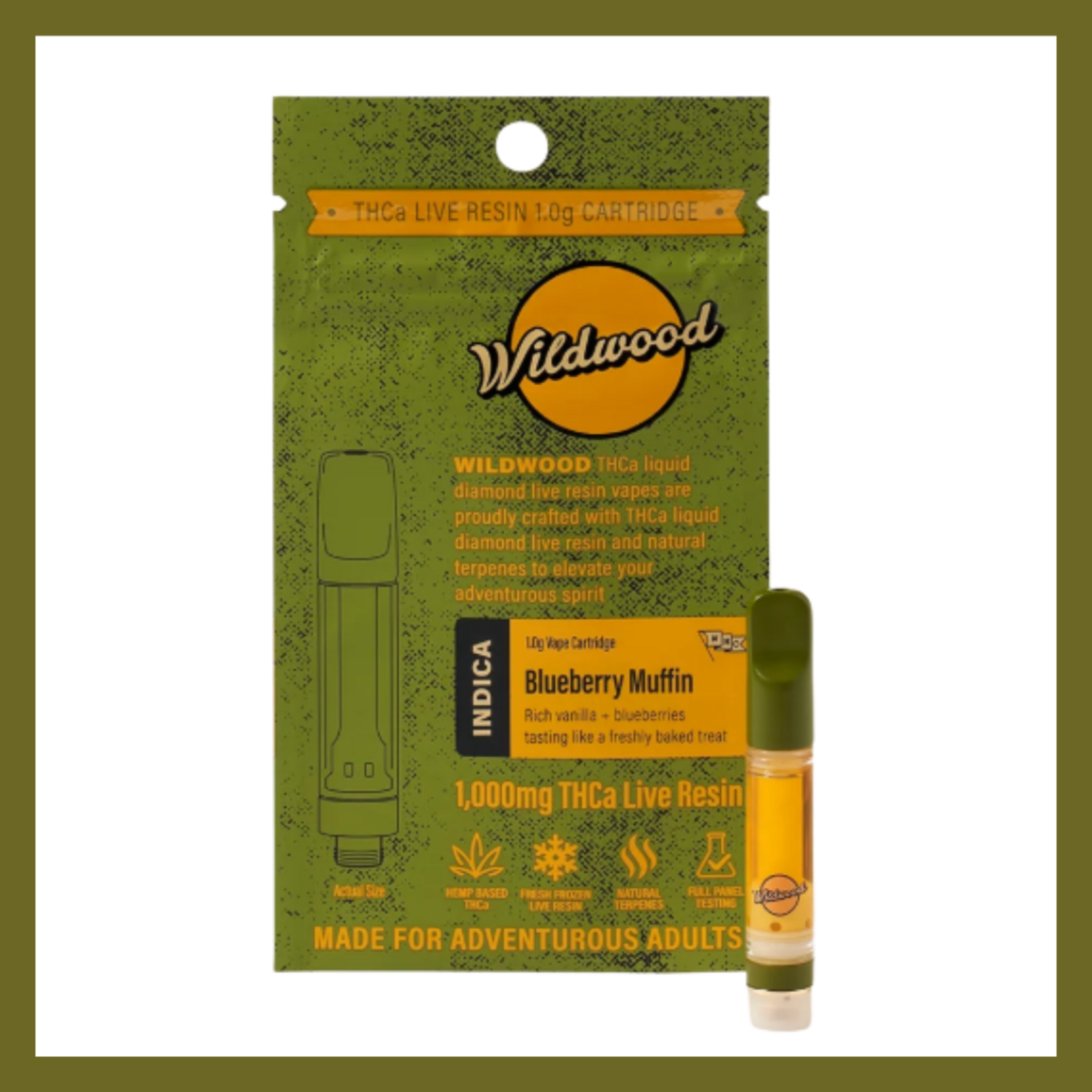 Woodstock Hemp Company Wildwood THCA  Live Resin Cart (1g) Blueberry Muffin