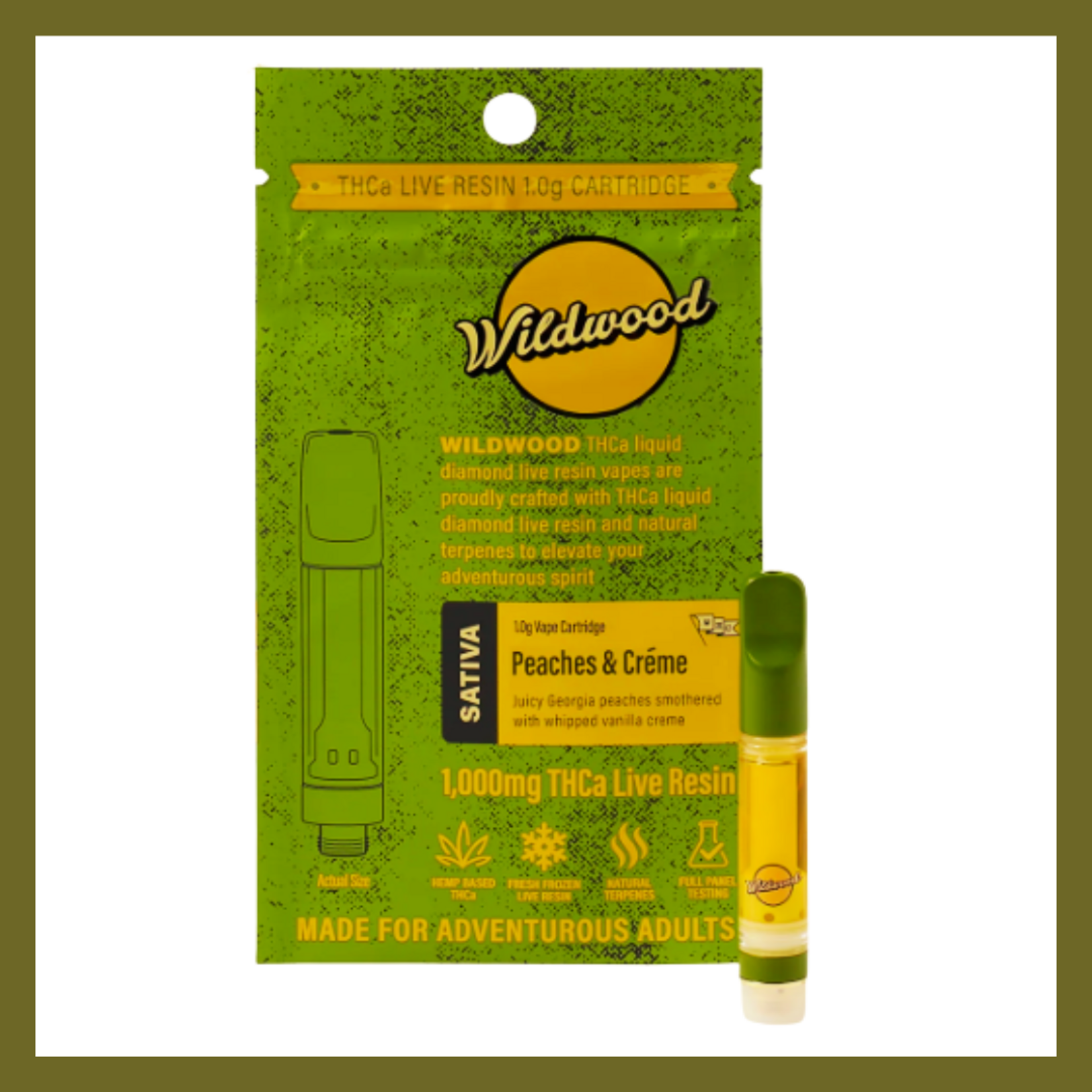 Woodstock Hemp Company Wildwood THCA  Live Resin Cart (1g) Peaches & Creme