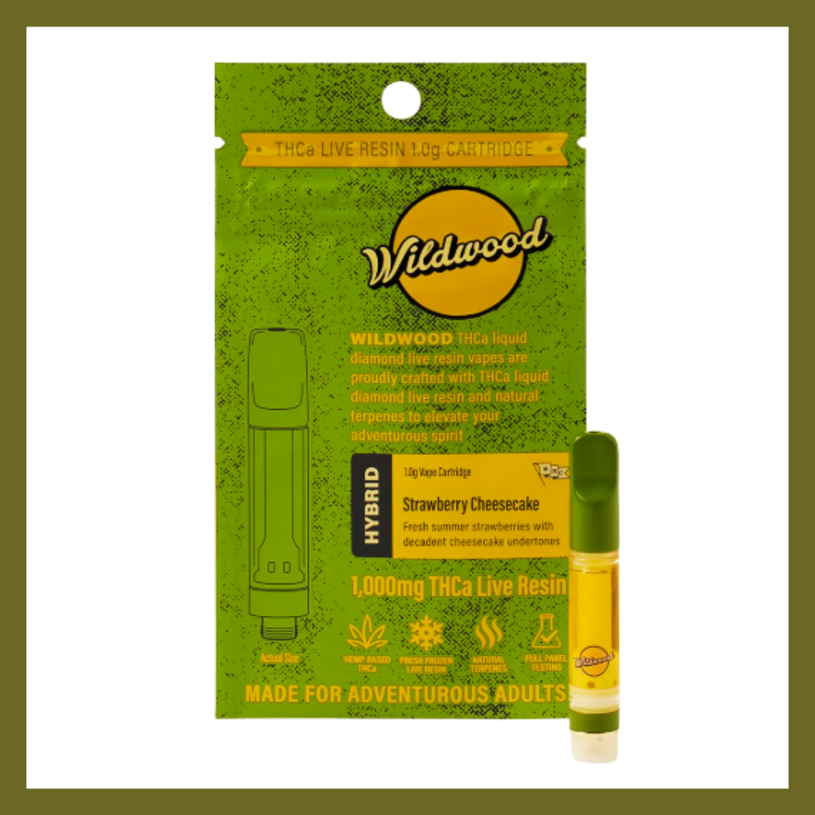 Woodstock Hemp Company Wildwood THCA  Live Resin Cart (1g) Strawberry Cheesecake
