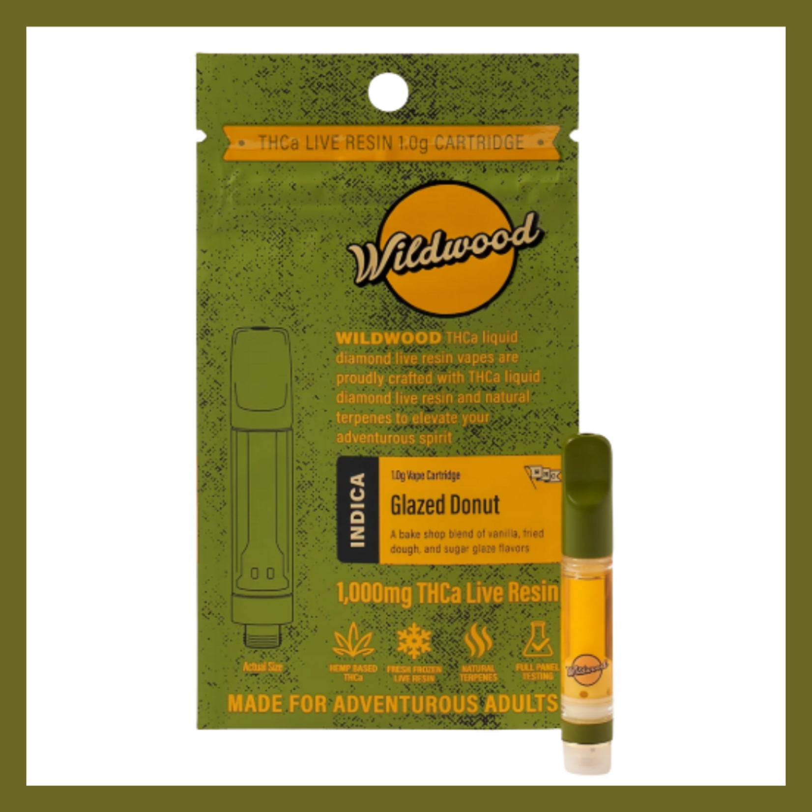 Woodstock Hemp Company Wildwood THCA Live Resin Cart (1g) Glazed Donut
