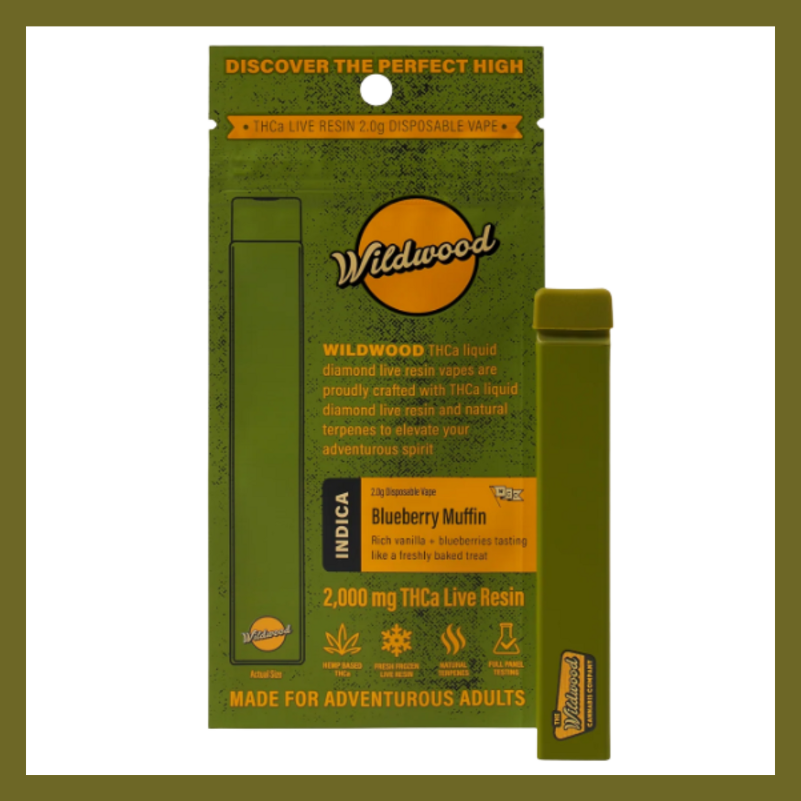 Woodstock Hemp Company Copy of Wildwood THCA Disposable (2 Gram) - Blueberry Muffin
