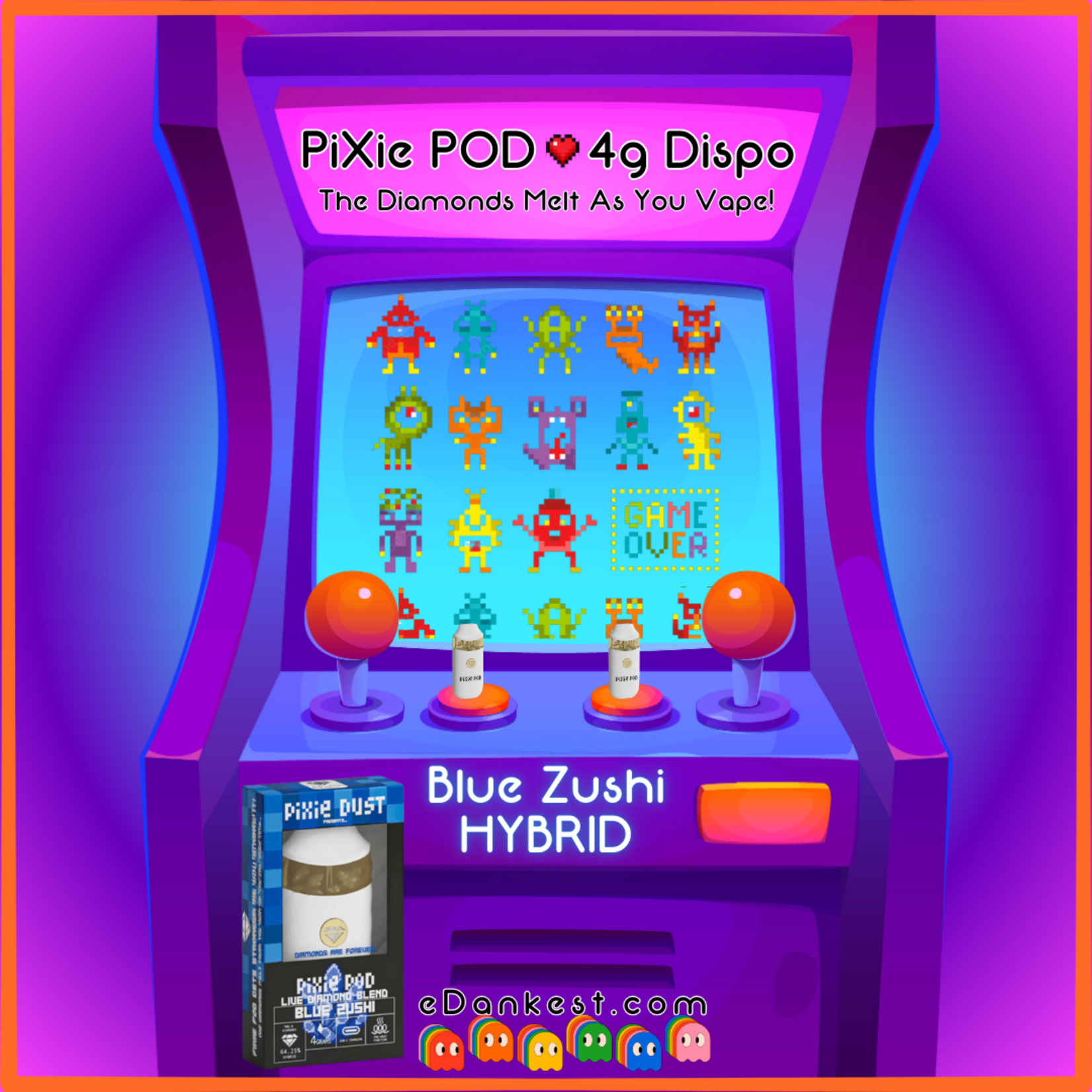 Pixie Pod Pixie Pod Live Diamond Blend THCA Disposable (4 Grams) Blue Zushi