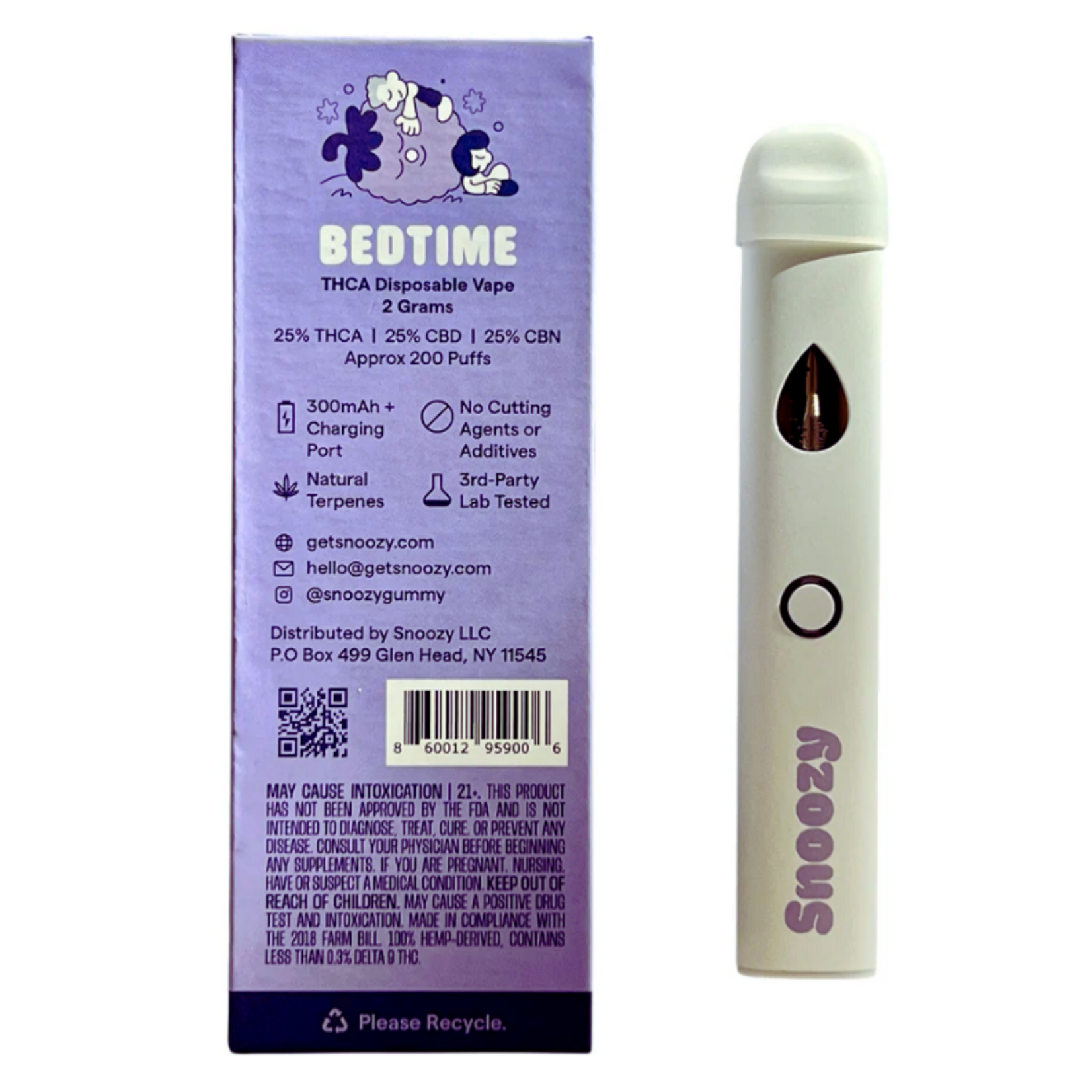 Snoozy Snoozy Bedtime Disposable (2 Gram) Raspberry Flavor