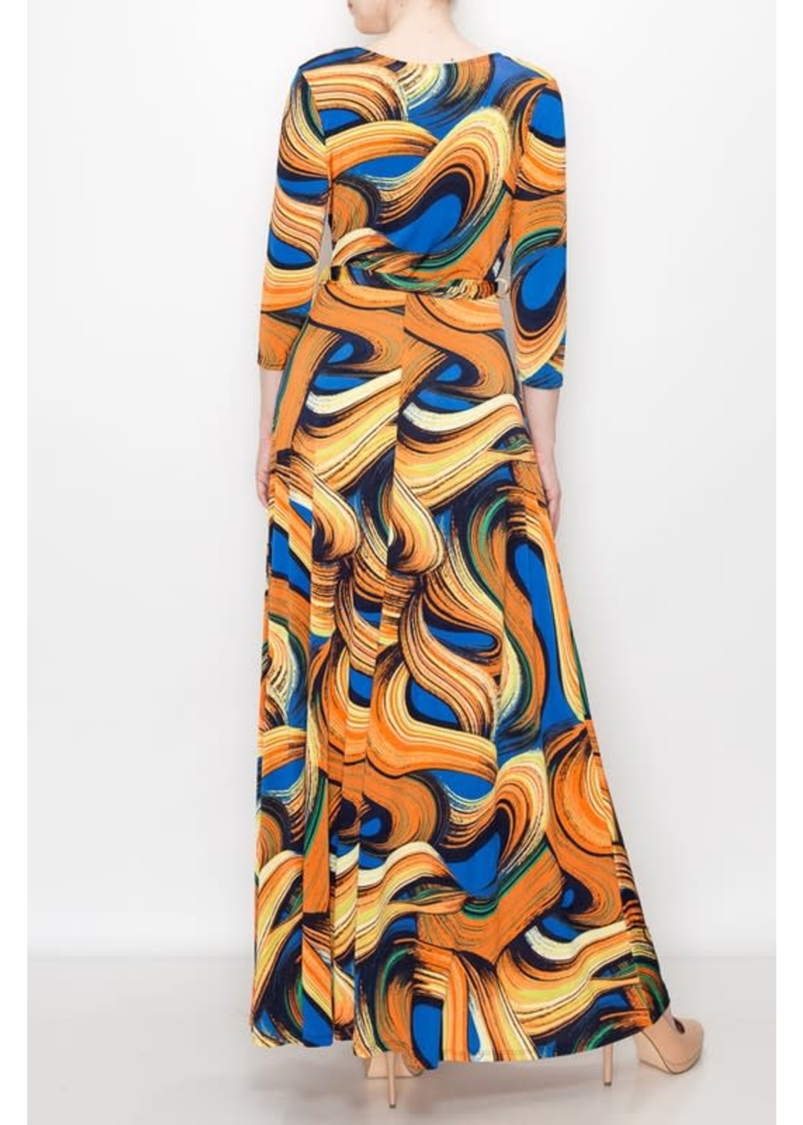 Venetian Print Maxi Dress