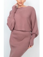 Dolman Sleeve Sweater Skirt Set