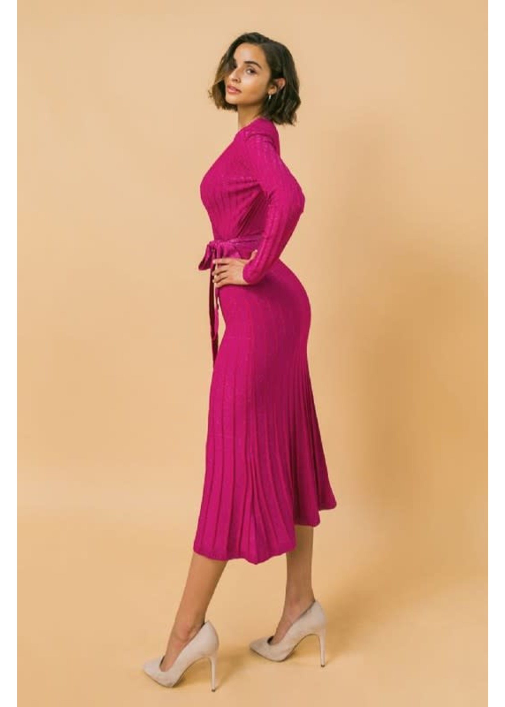Lurex Ribbed Sweater Dress - Madrix Couture