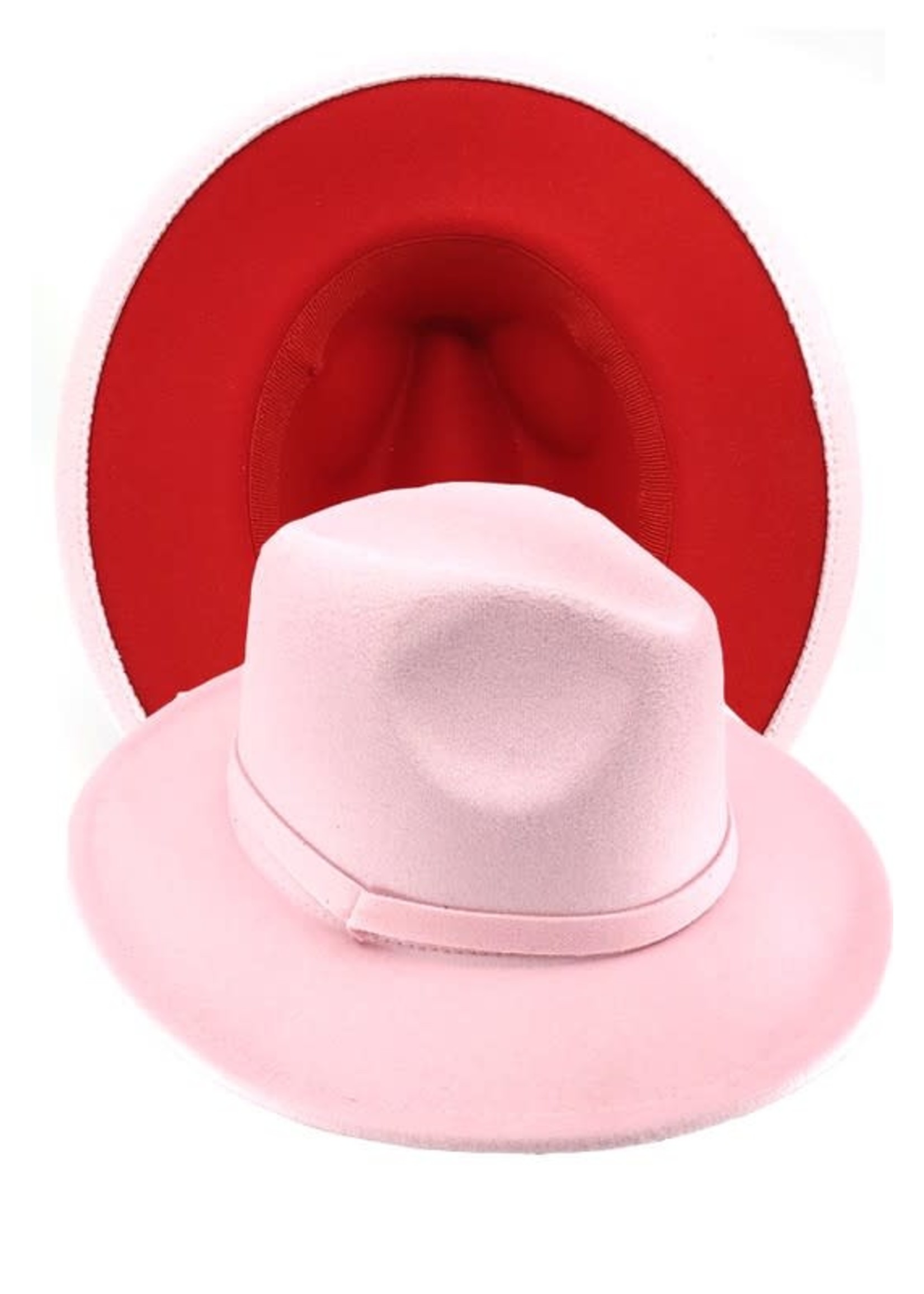 Felt Fedora Hat w/ Bottom Accent 