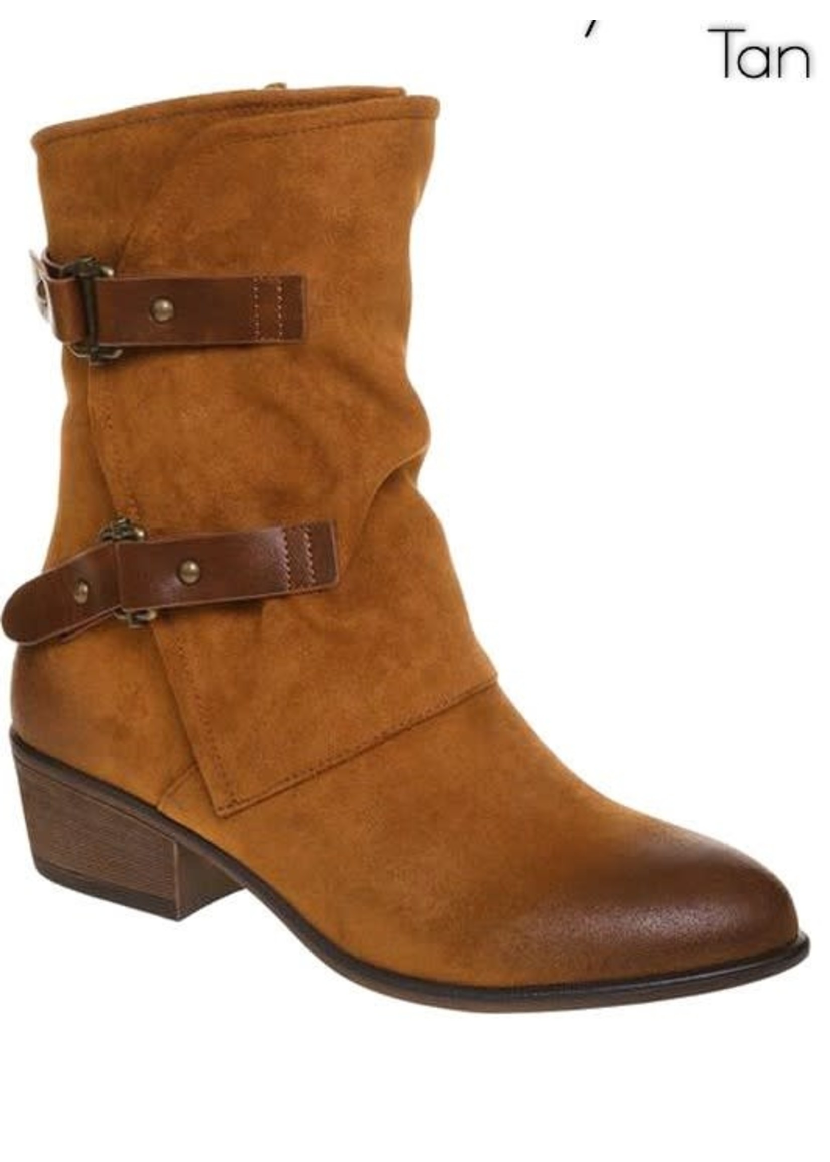 Belted  Buckle Flap-Over Boot