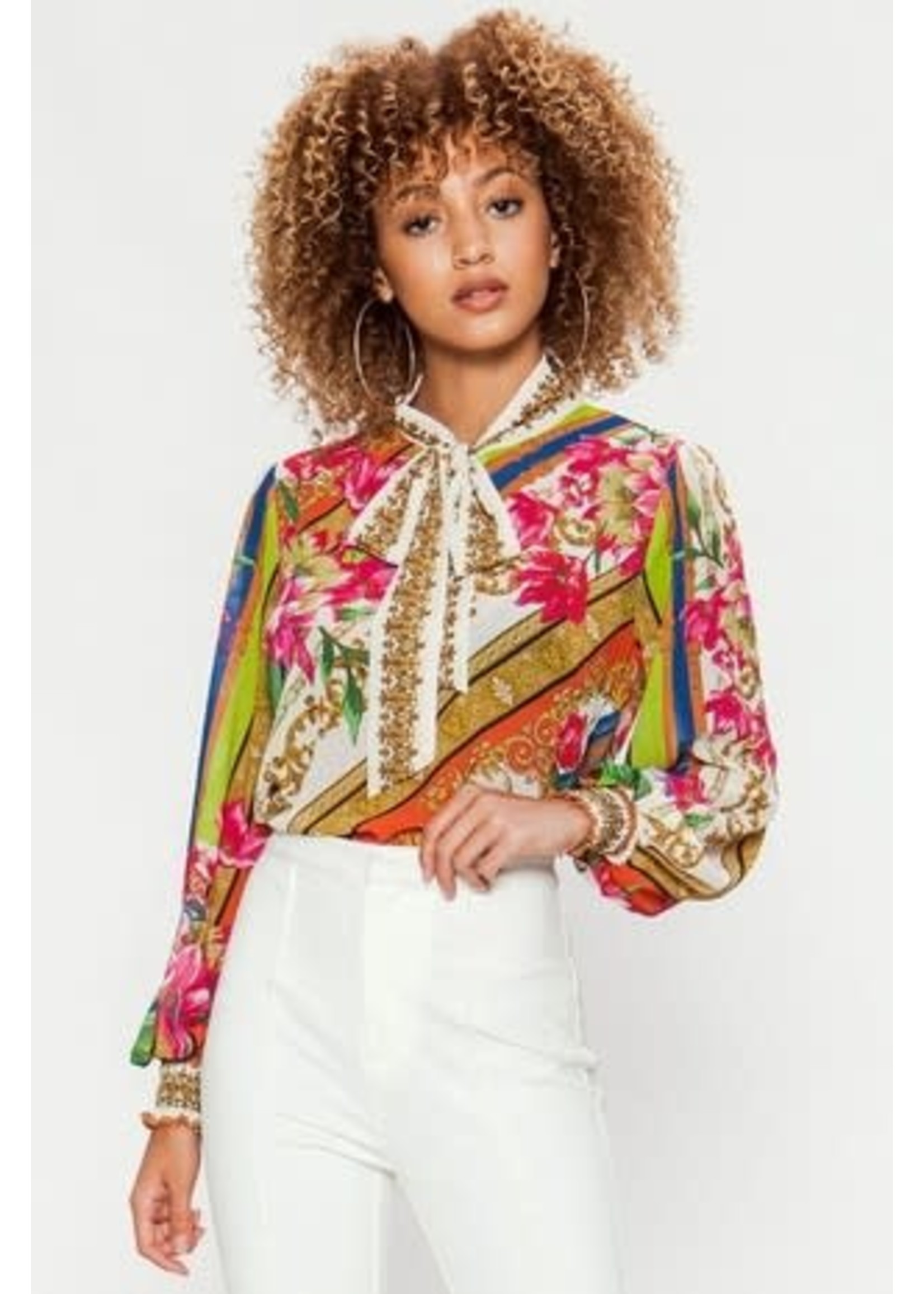 Baroque Inspired Floral Blouse
