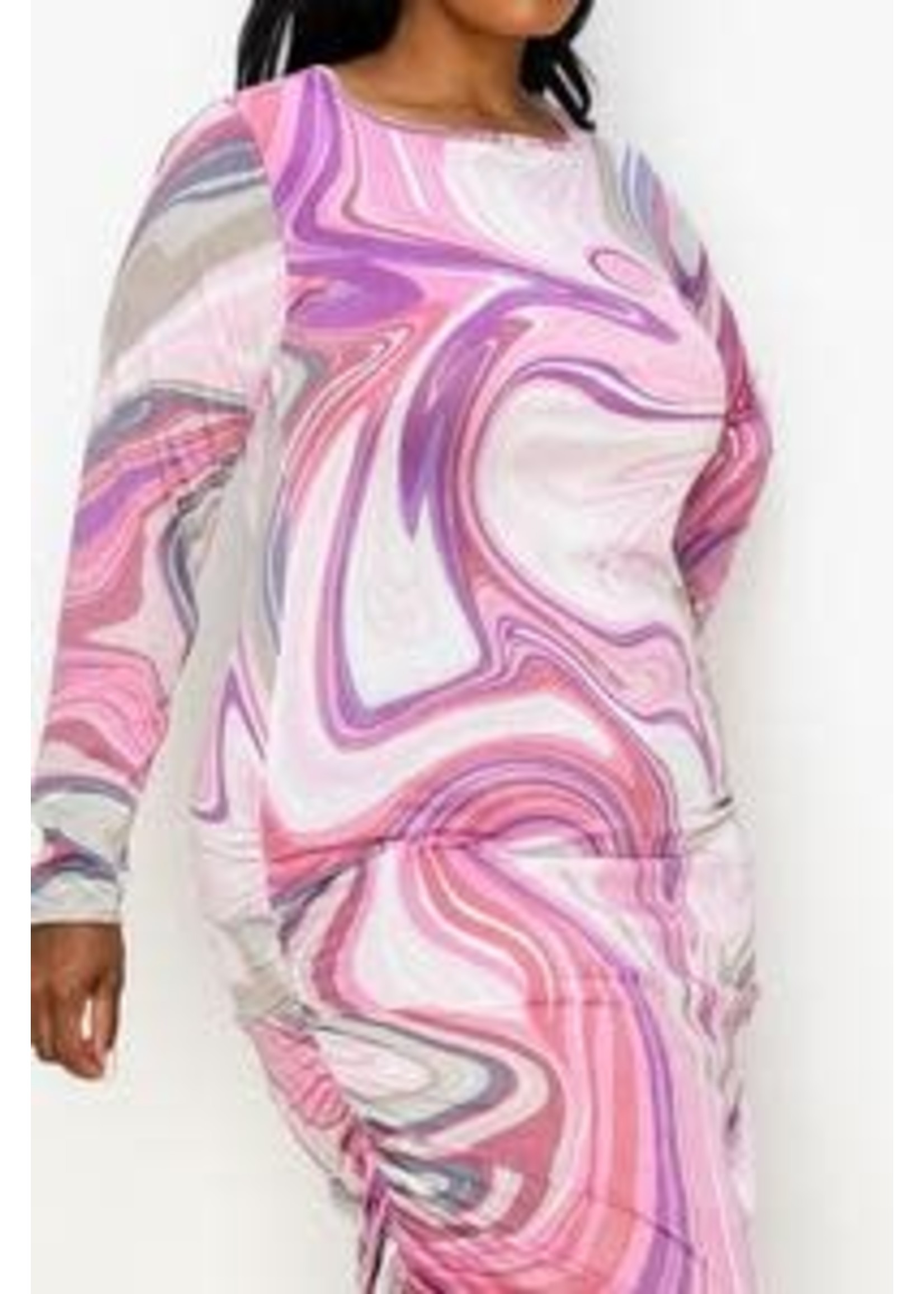 Pink Multi Abstract Maxi