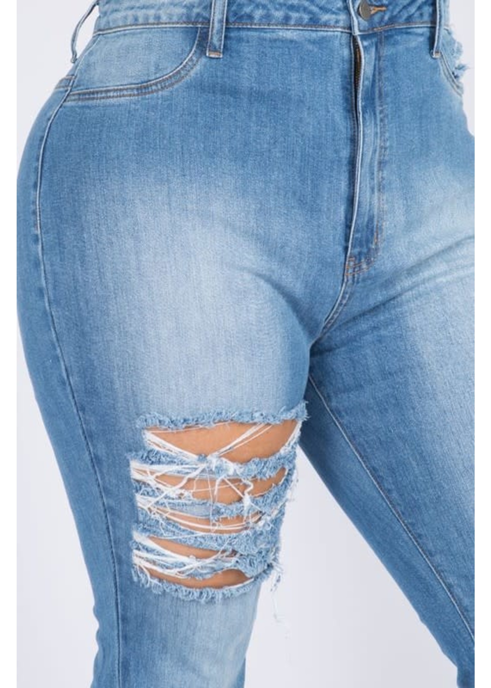Curvy Distressed Bottom Jean