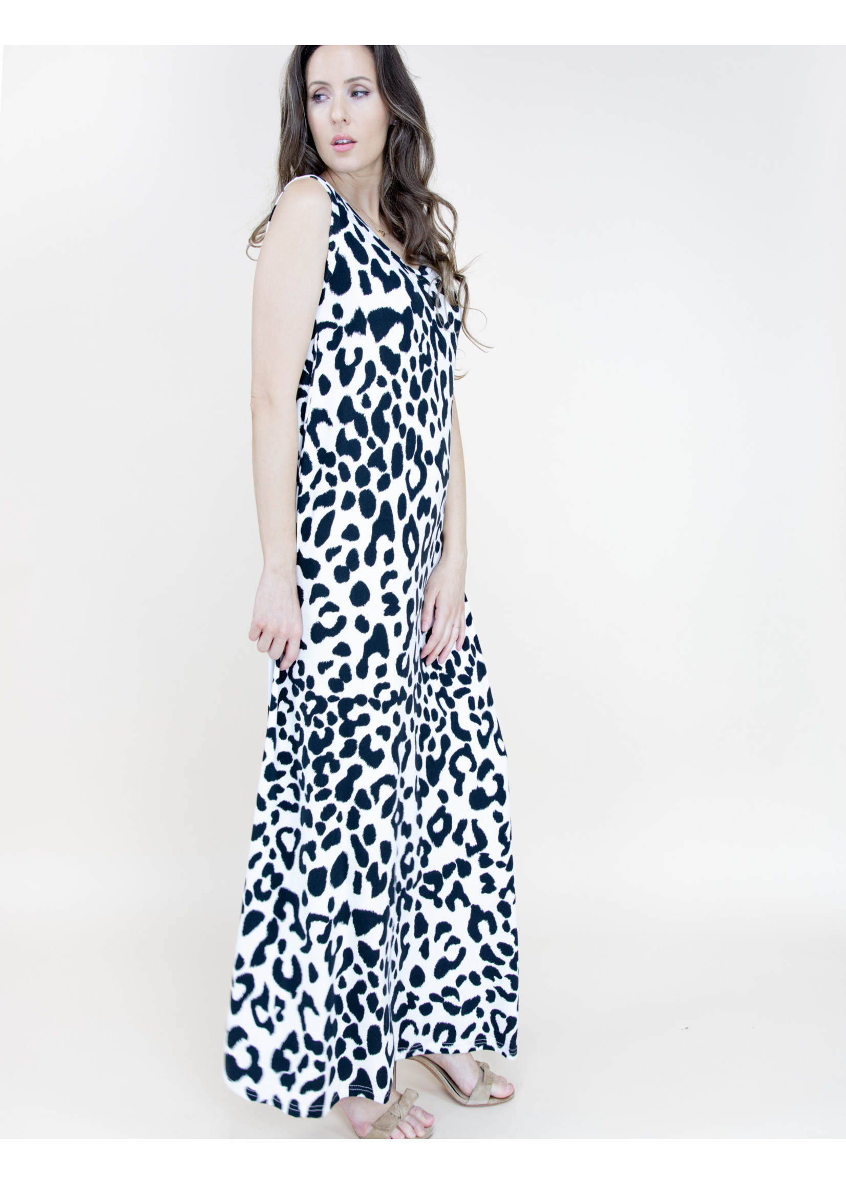 Sleeveless Leopard Long Dress