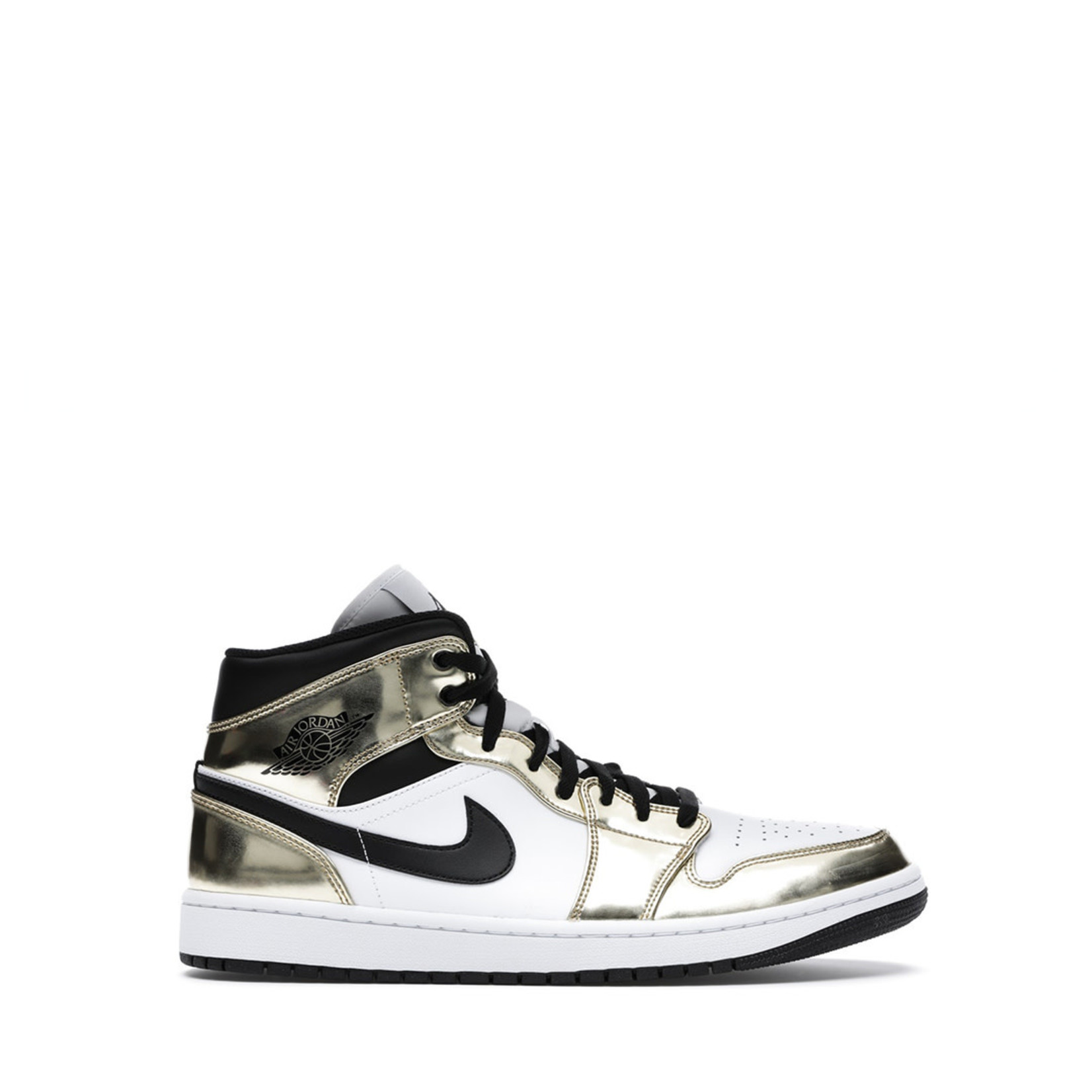 Jordan 1 Mid Metallic Gold Black White 
