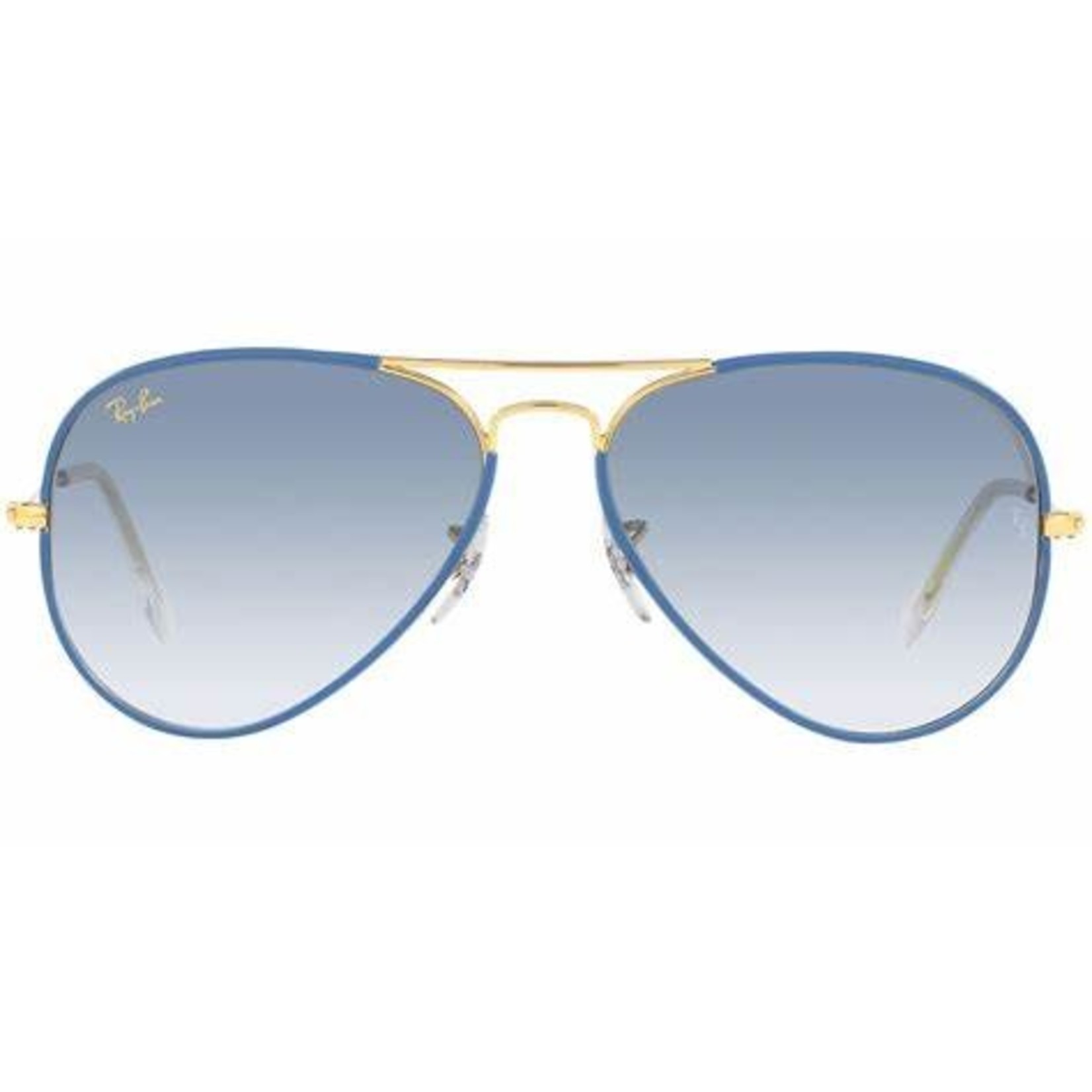 RAY BAN AVIATOR FULL COLOR LIGHT BLUE ON LEGEND GOLD W/ CLEAR GRADIENT BLUE
