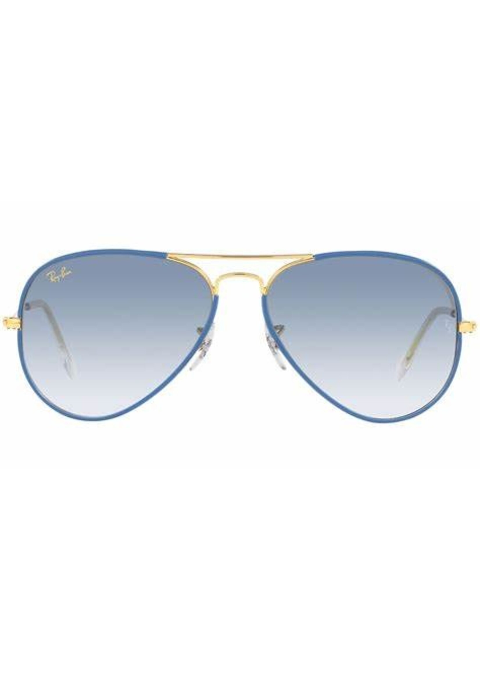 RAY BAN AVIATOR FULL COLOR LIGHT BLUE ON LEGEND GOLD W/ CLEAR GRADIENT BLUE