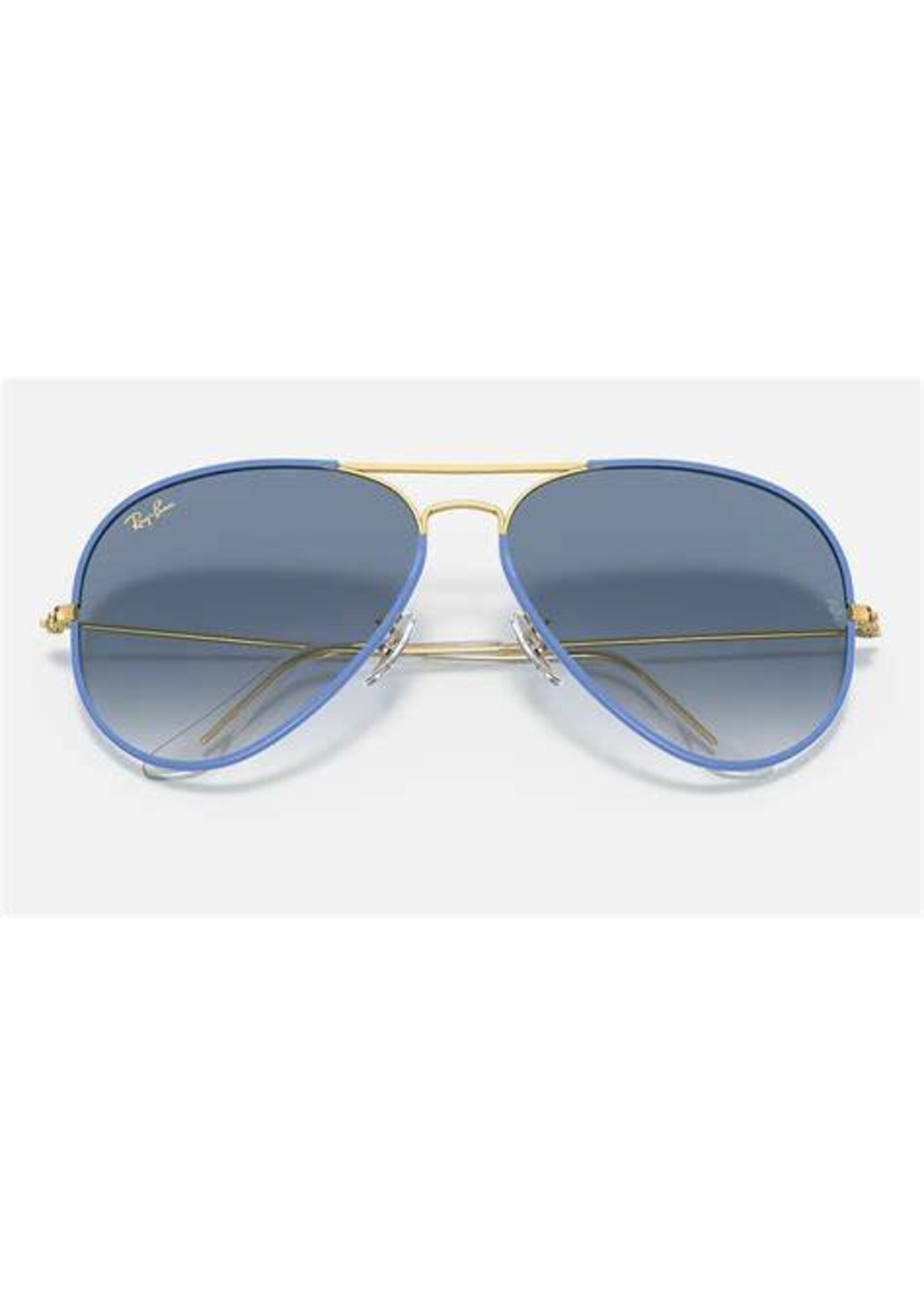 RAY BAN AVIATOR FULL COLOR LIGHT BLUE ON LEGEND GOLD W/ CLEAR GRADIENT BLUE