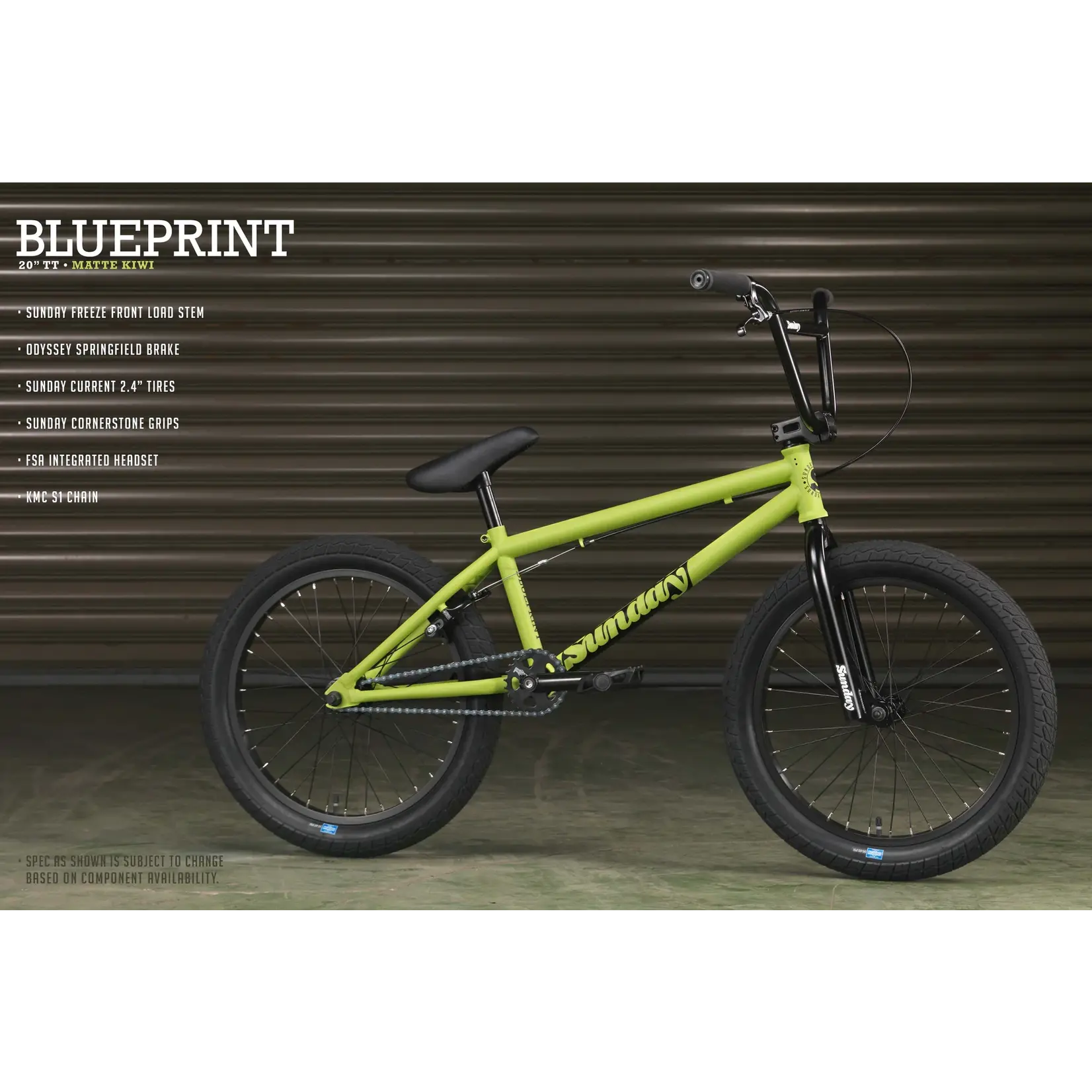 Sunday 2023 Sunday Blueprint BMX Bike - 20" TT, Kiwi