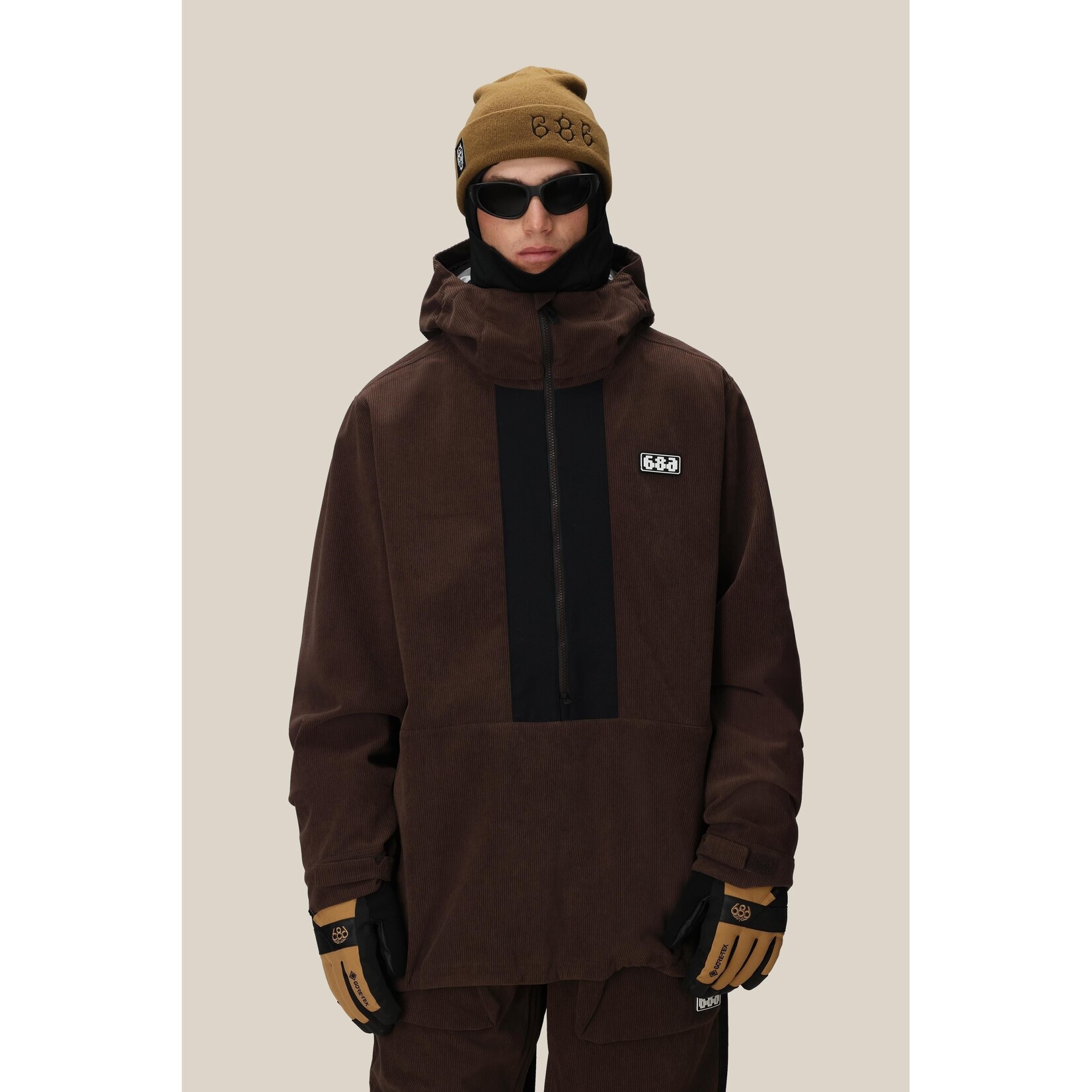 686 MENS GHOST 2.5L ANORAK COFFEE CORDUROY