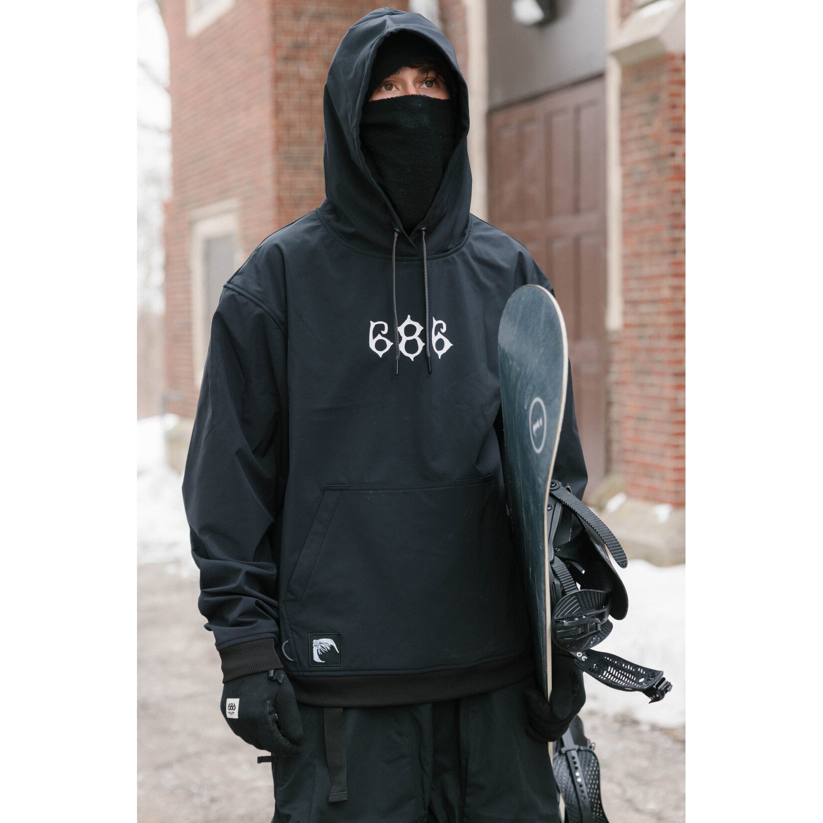 686 MENS WATERPROOF TEAM HOODY BLACK PRINT