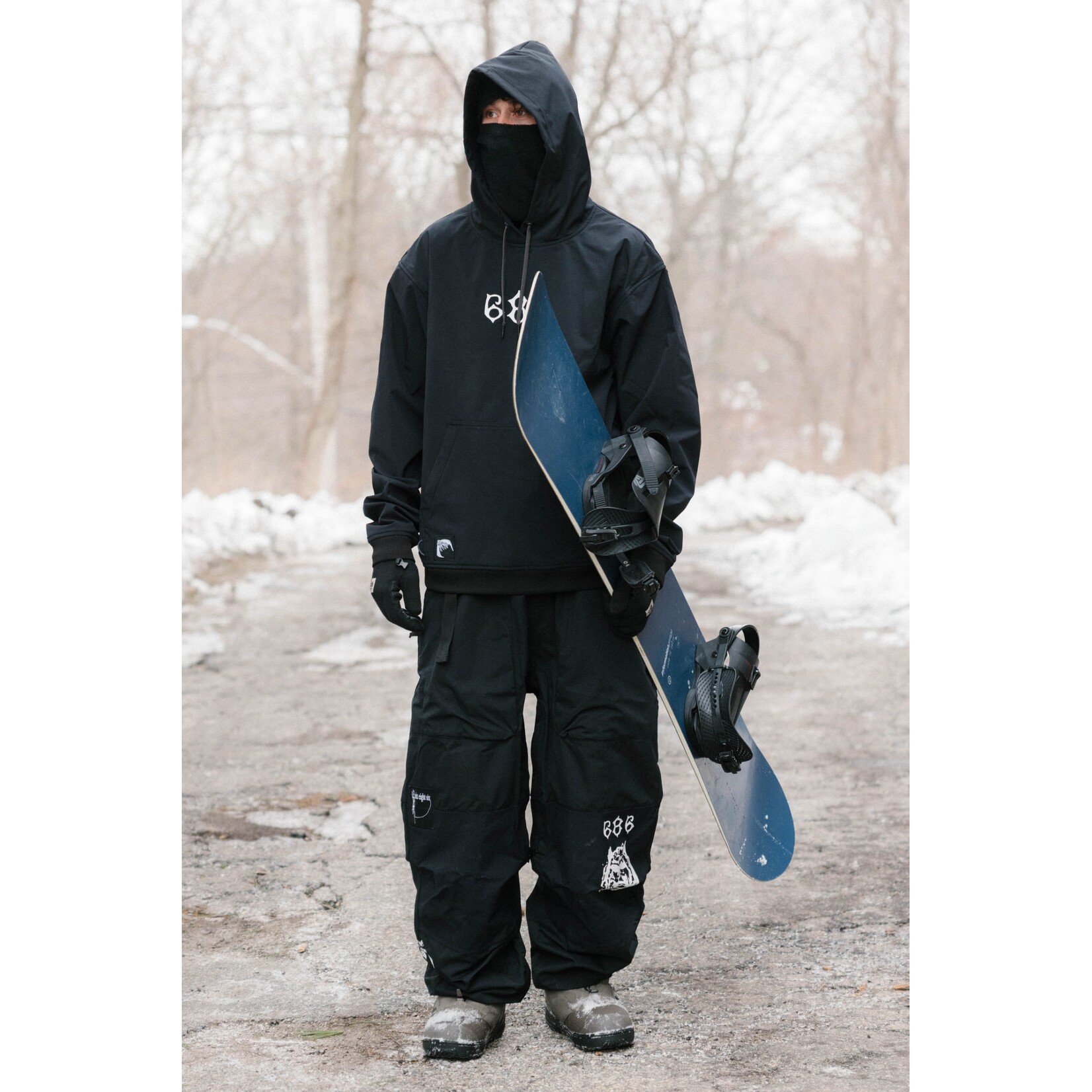 686 MENS WATERPROOF TEAM HOODY BLACK PRINT