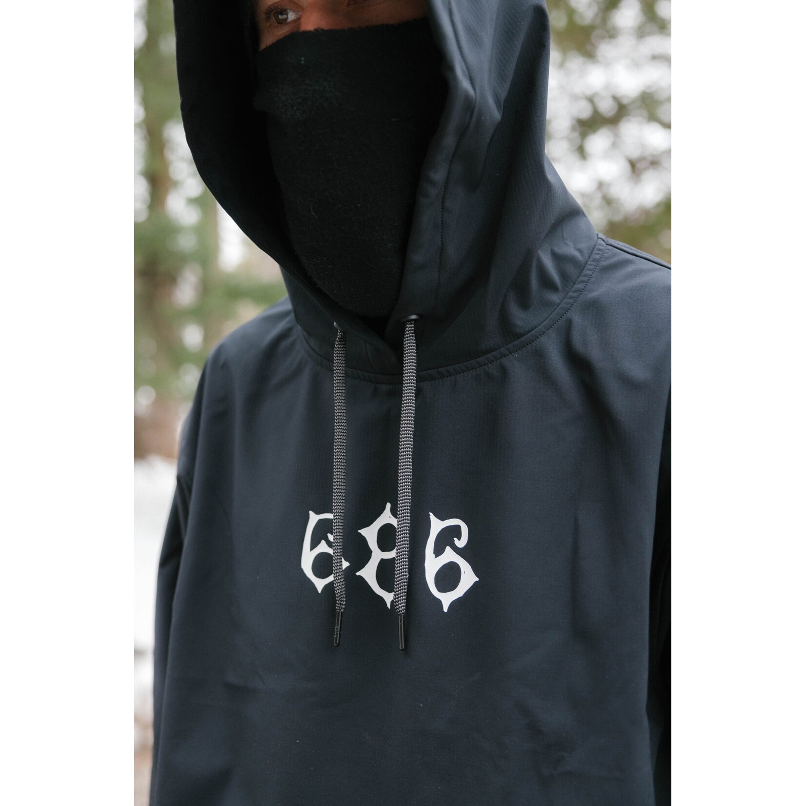 686 MENS WATERPROOF TEAM HOODY BLACK PRINT