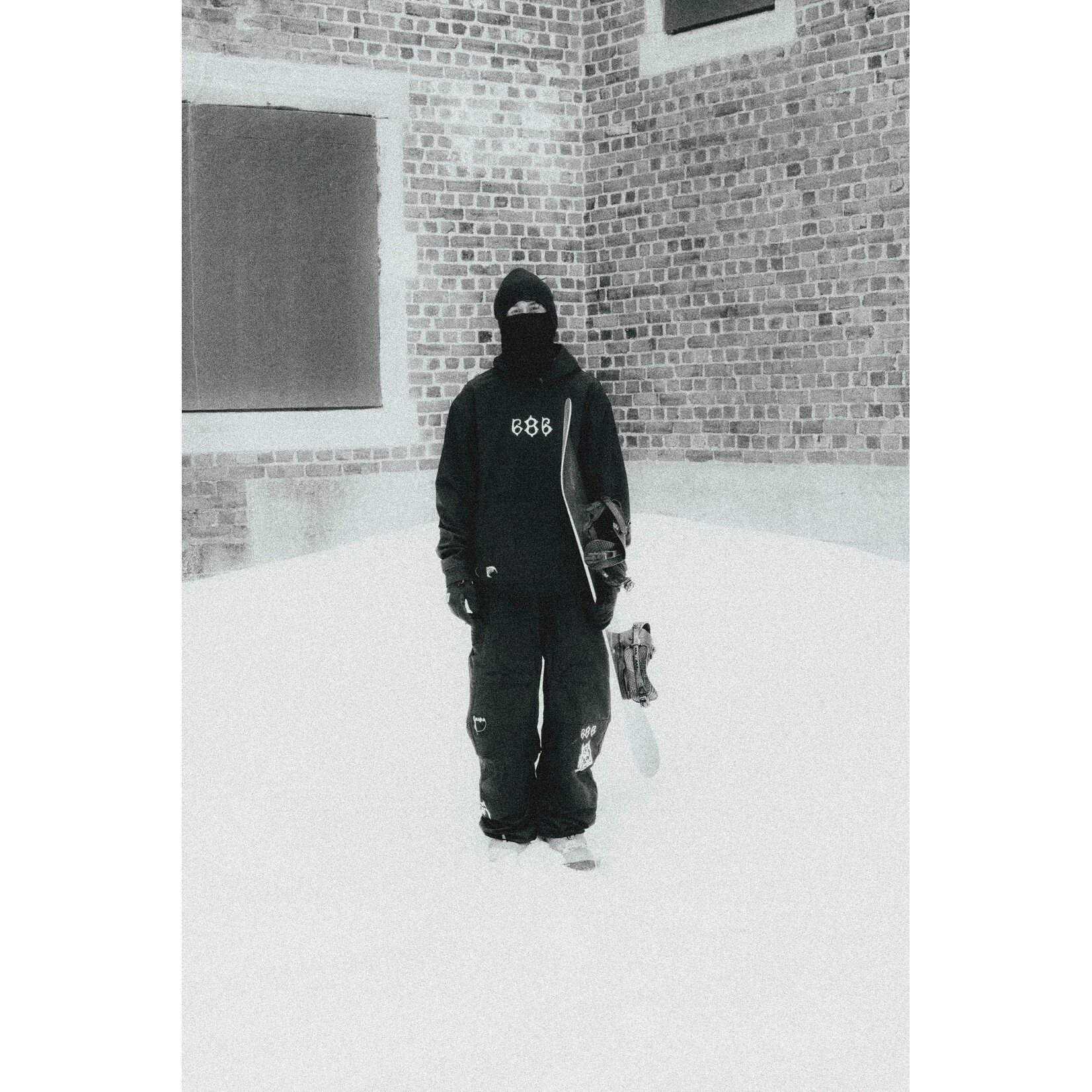 686 MENS WATERPROOF TEAM HOODY BLACK PRINT