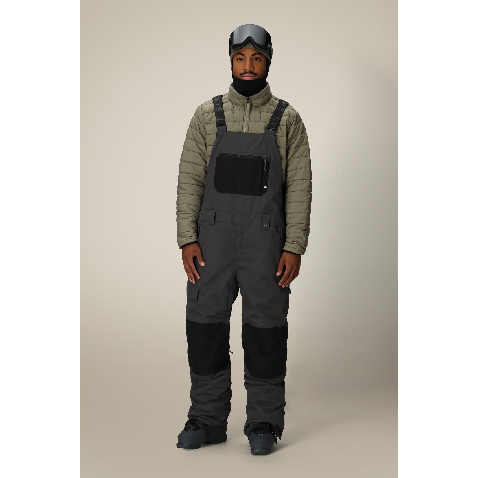 686 MENS HOT LAP INSULATED BIB CHARCOAL COLORBLOCK