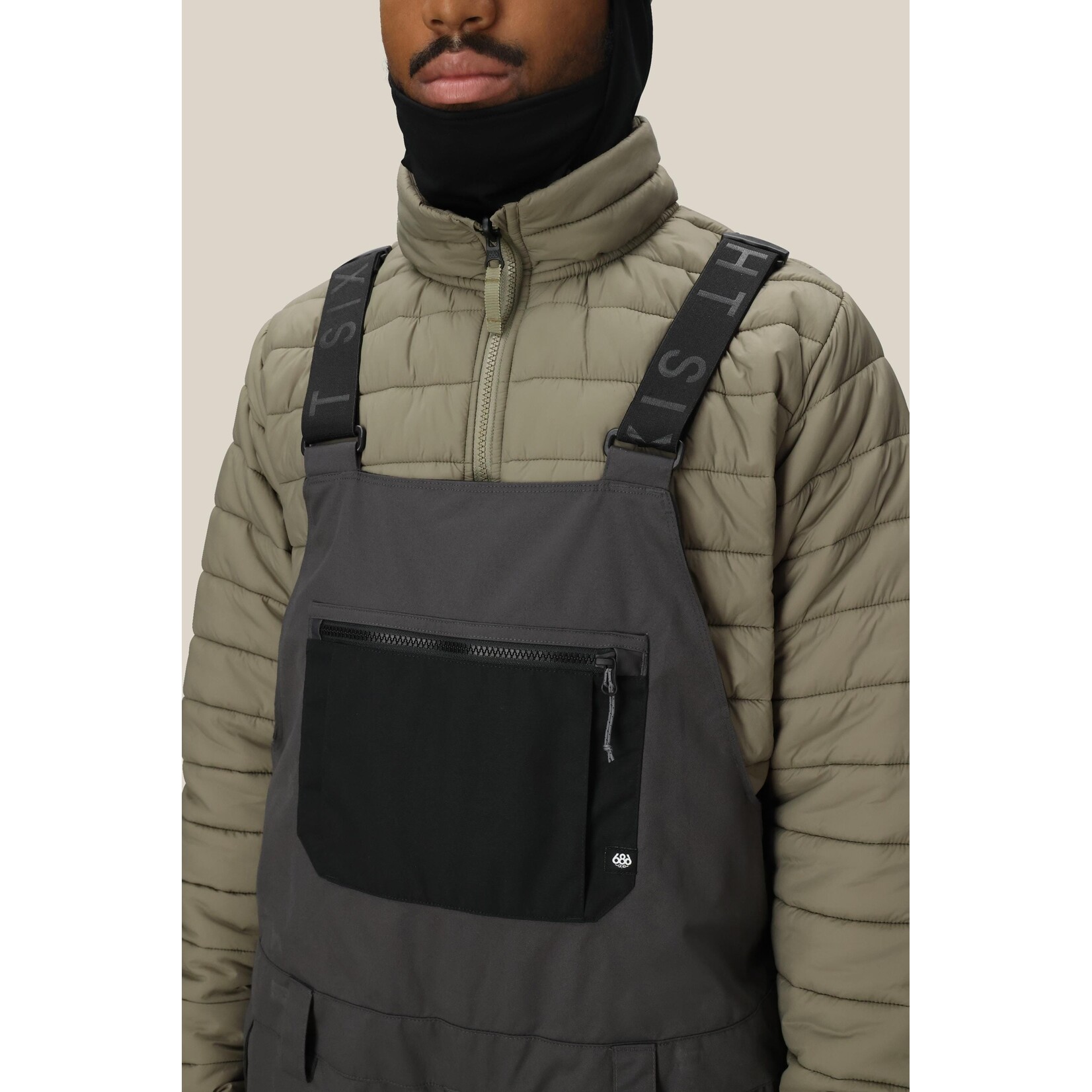 686 MENS HOT LAP INSULATED BIB CHARCOAL COLORBLOCK