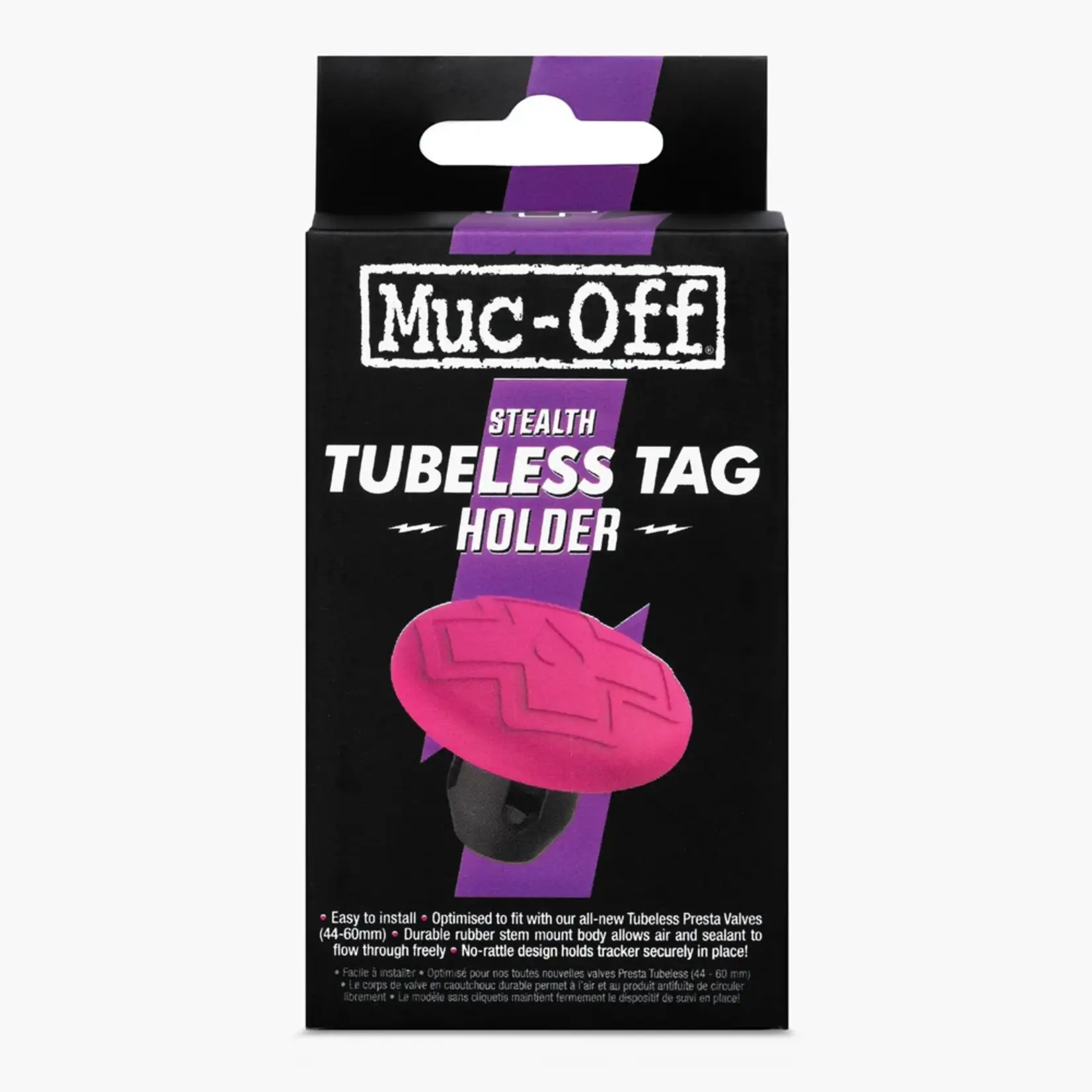 Muc-Off Muc-Off, Tubeless Tag Holder, Black/Pink