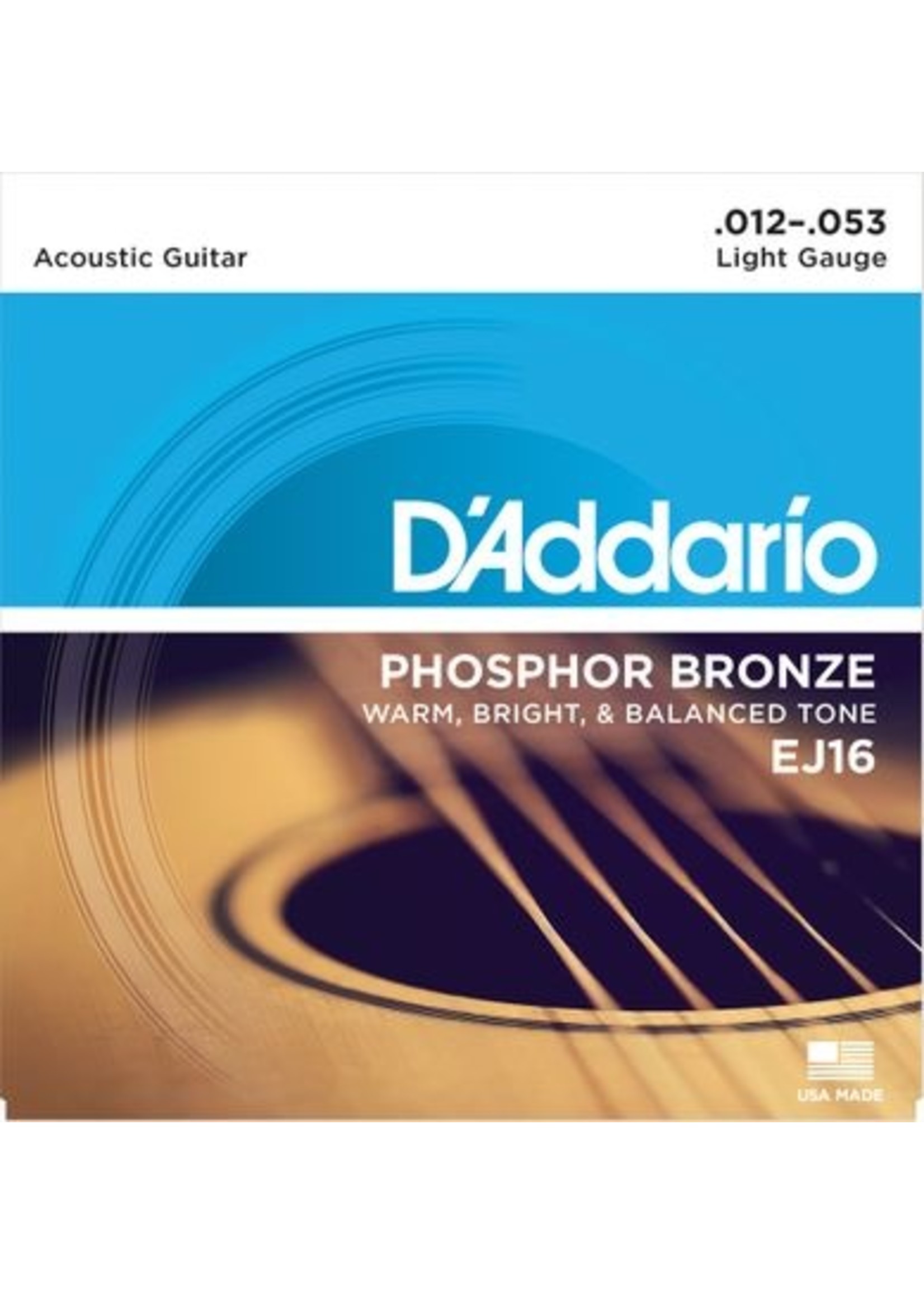 D'Addario D'Addario  Phosphor Bronze Light Acoustic Strings 12-53 EJ16