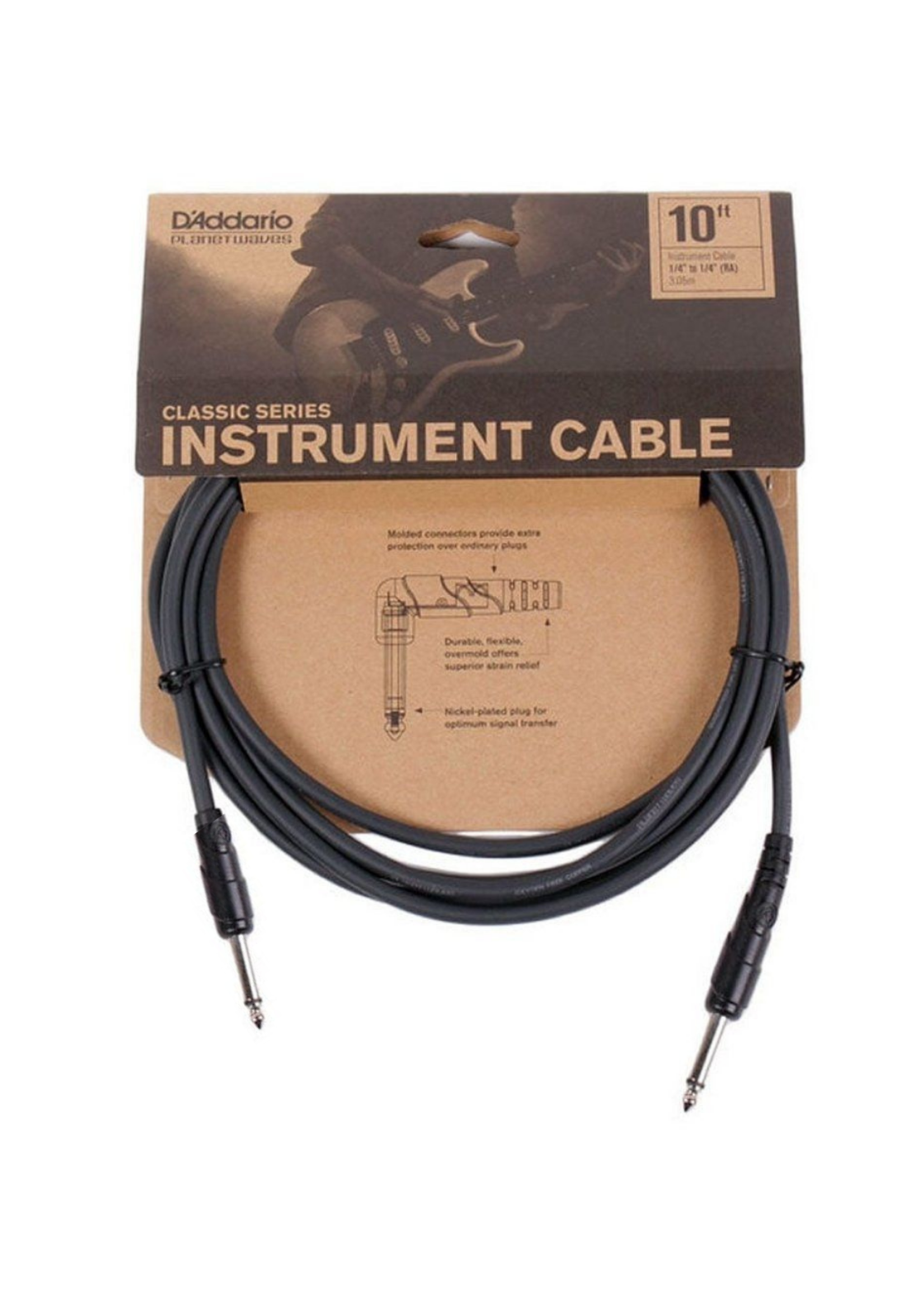 D'Addario D'Addario Planet Waves Classic Series Instrument Cable 10ft PW-CGT-10