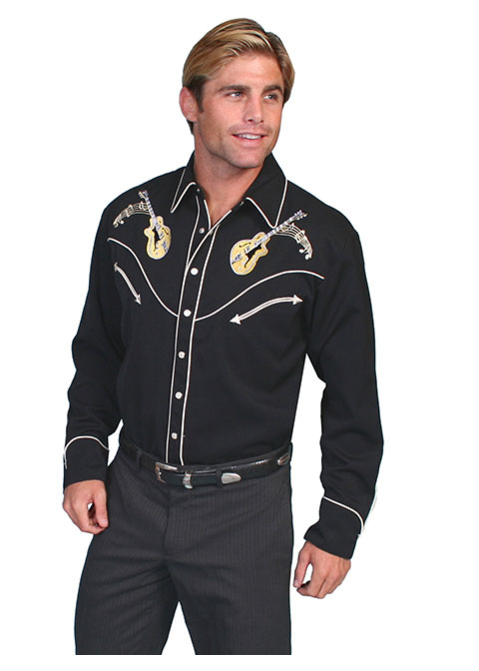 Scully Western Shirt P-665 - Black Rose Guitar House