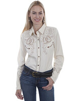 Scully Scully Western Shirt PL-873 Horse Shoe Flowers and Stones