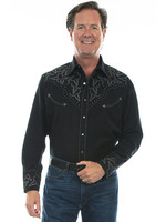 Scully Scully Western Shirt P-912 Longhorn Emb