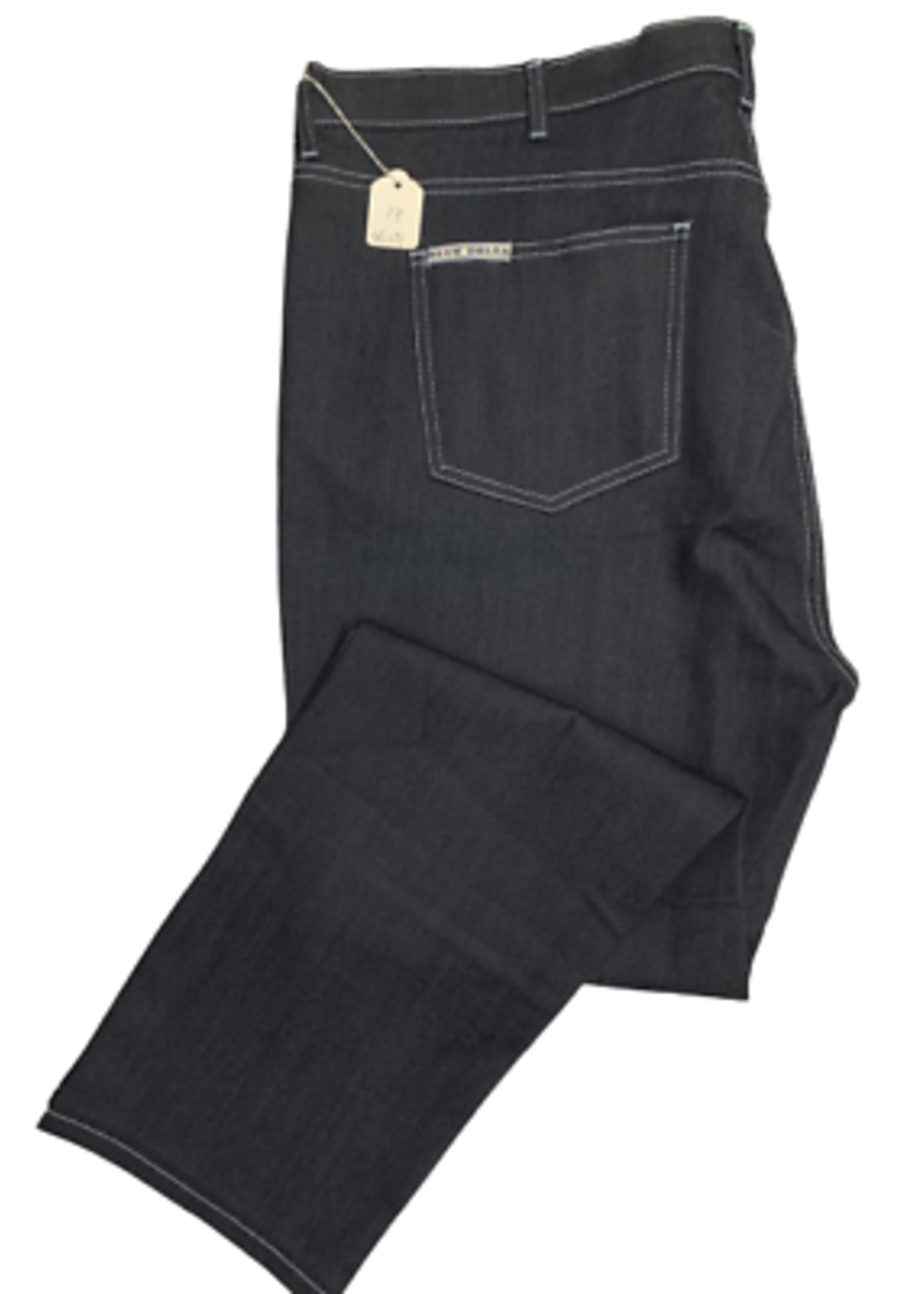 WHITE STITCH RAW DENIM JEANS 
