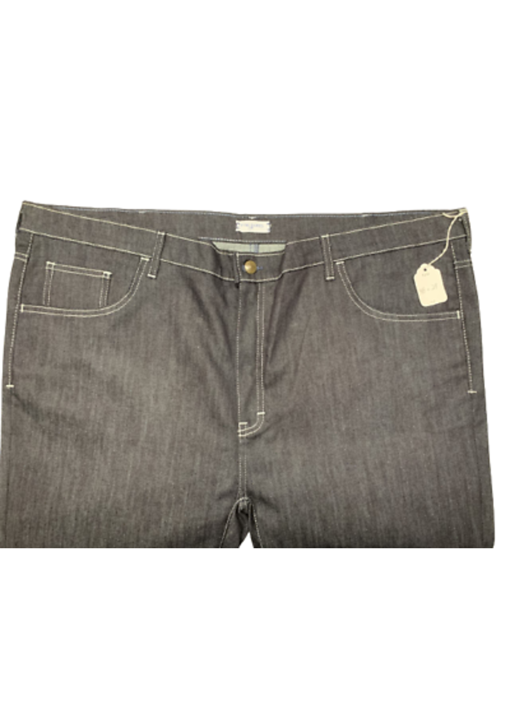 BLUE WITH WHITE STITCH RAW DENIM JEANS 