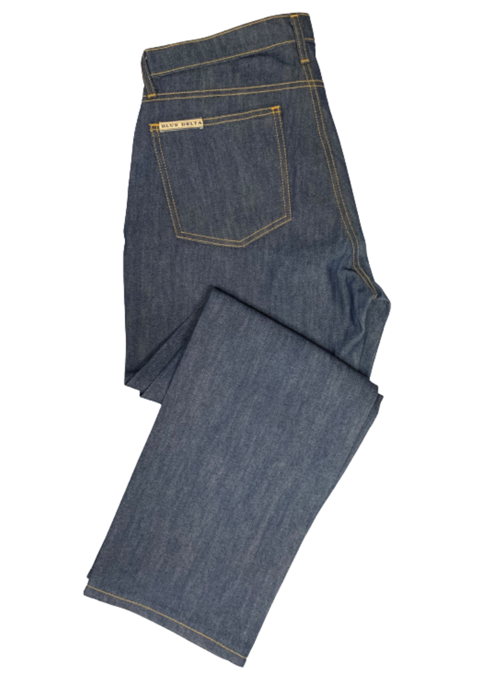 JEANS 34 X 30 BLUE WITH GOLD STITCH By 