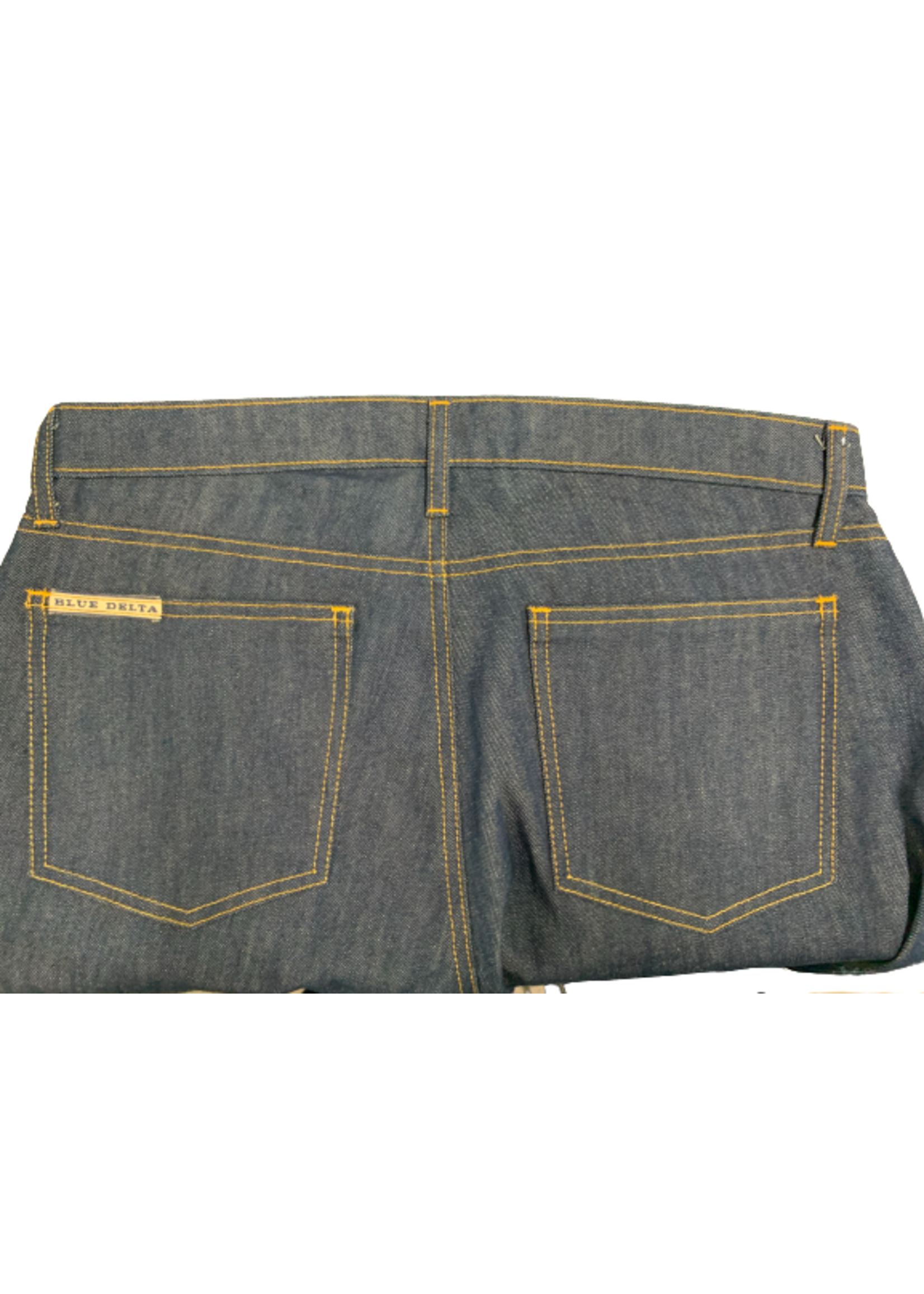 JEANS 34 X 30 BLUE WITH GOLD STITCH By 
