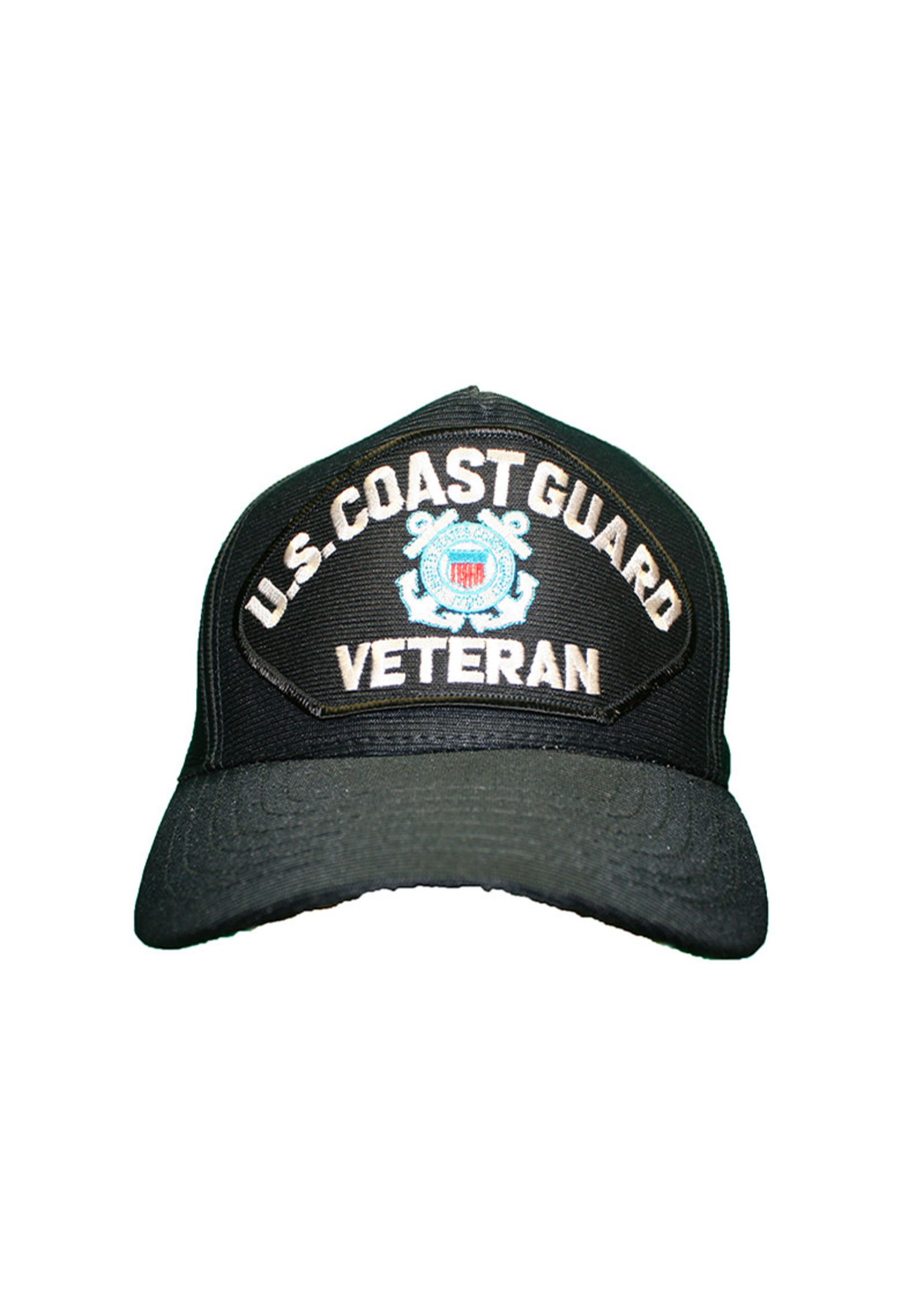 Eagle Crest Cap Coast Guard Veteran Black with Insignia