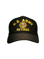 Eagle Crest Cap Army Retired Black Front