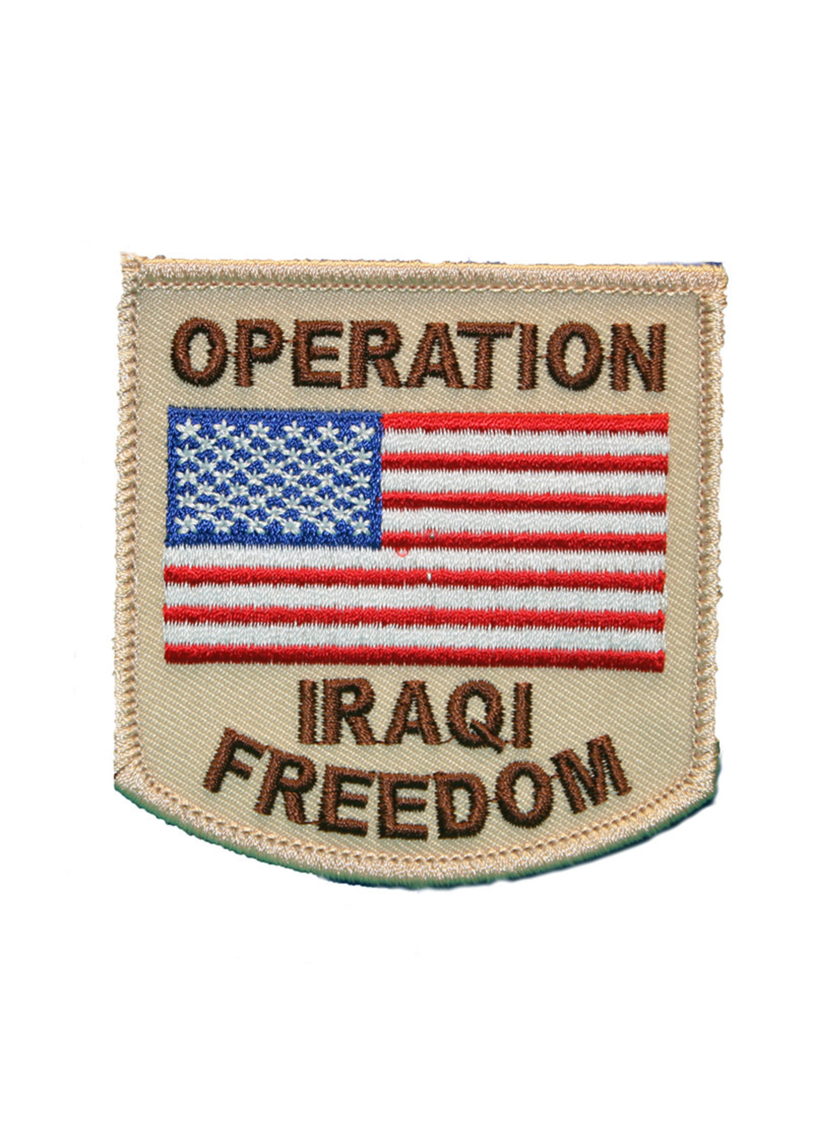 Eagle Emblems Patch - Iraqi Freedom Desert with Flag