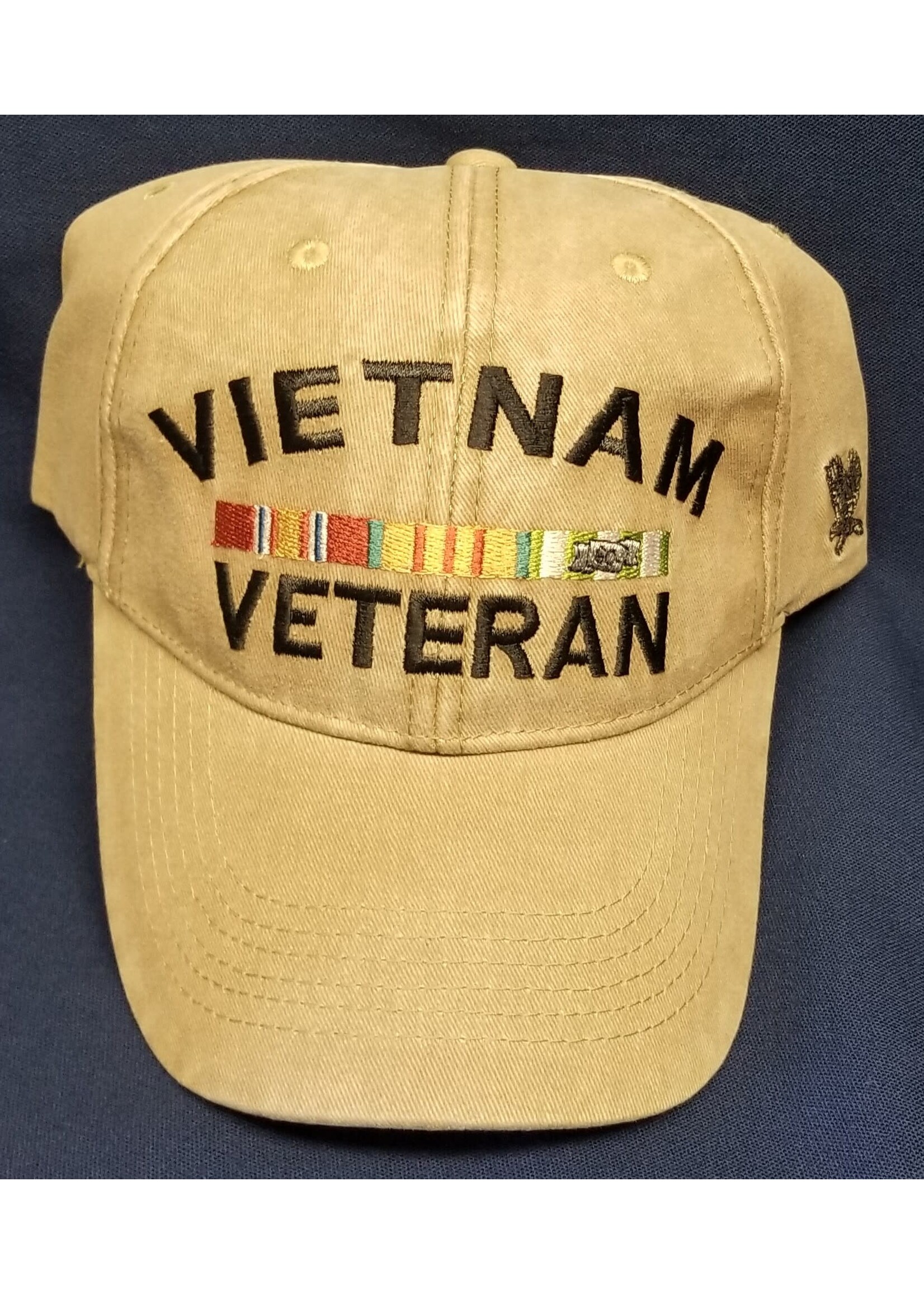 Eagle Crest Cap Vietnam Veteran with Ribbons (Tan)