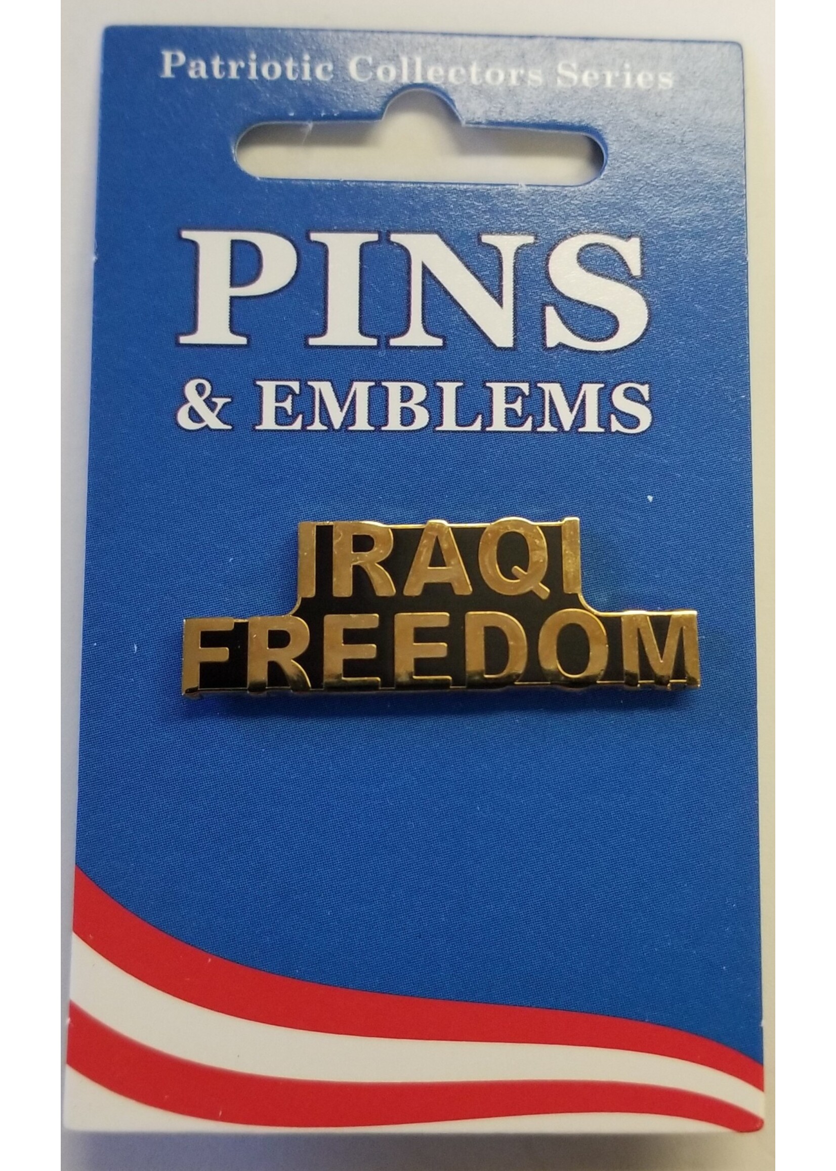 Eagle Emblems Pin Iraqi Freedom Script