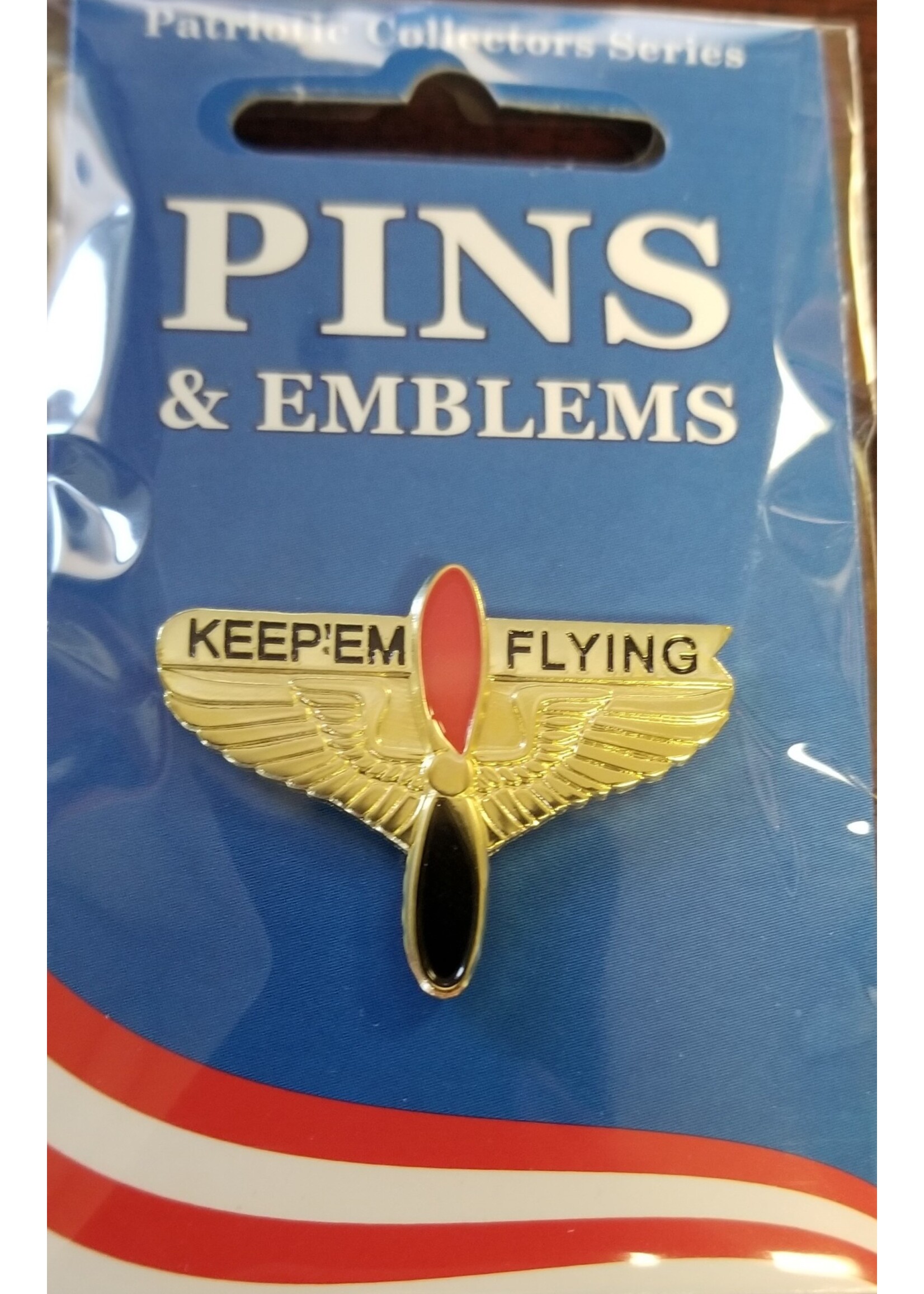 Eagle Emblems Pin Keep’Em Flying Wing